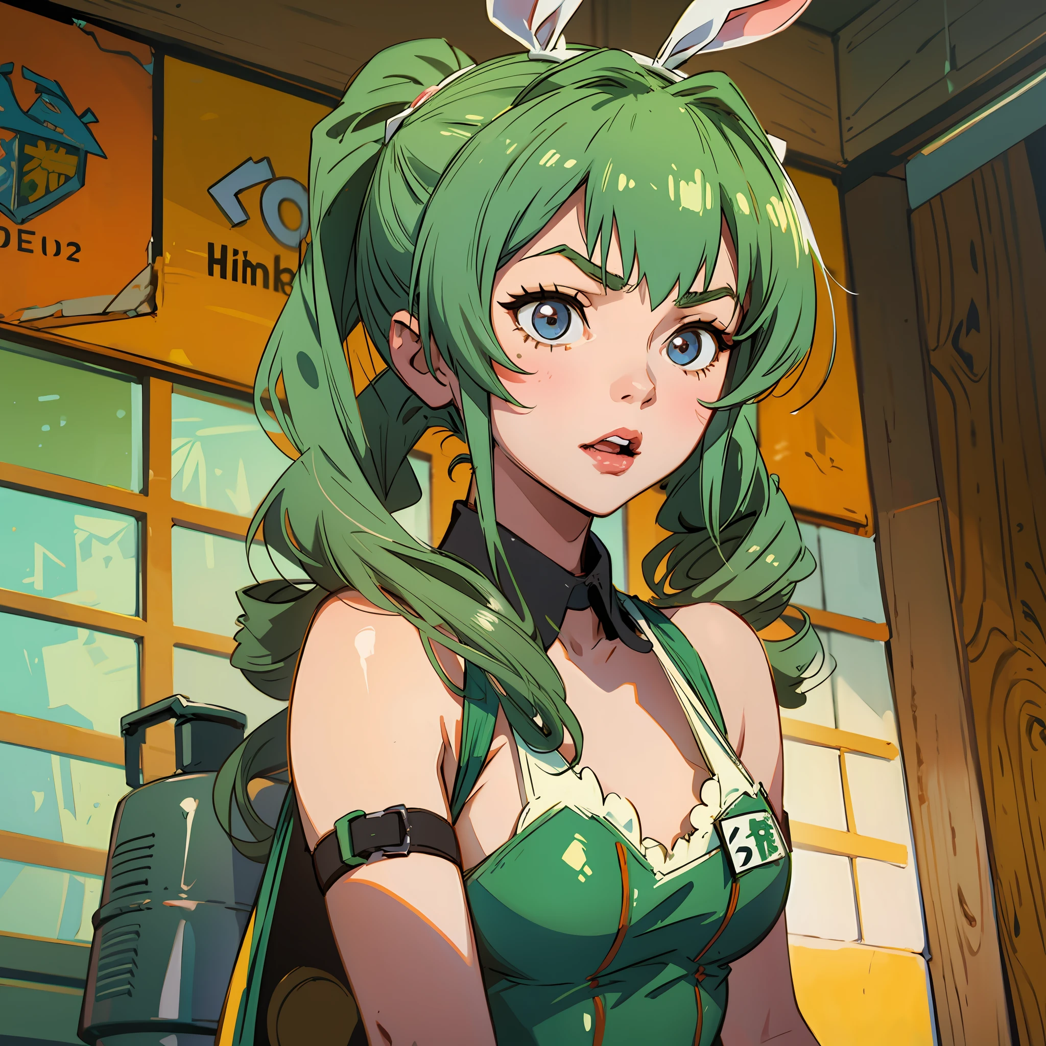 anchovy from girls und panzer with a twin tails hairstyle wearing a bunny suit --auto --s2