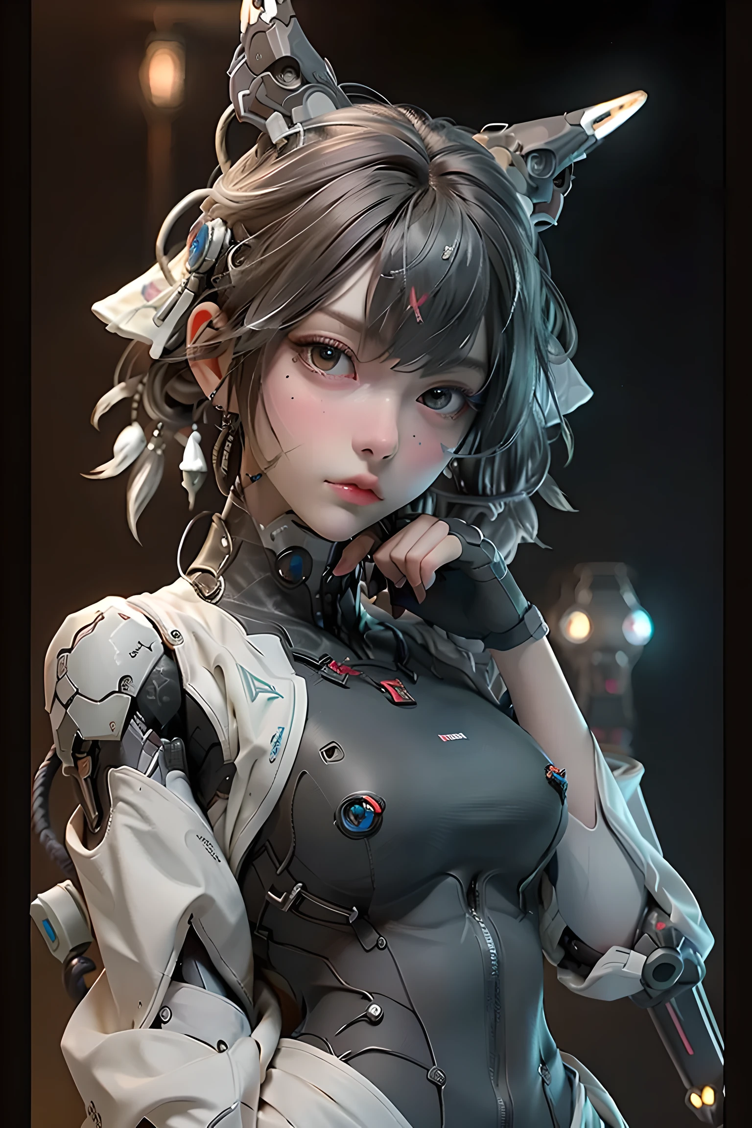 masterpiece, best quality, ultra-detailed, intricate, highly detailed, high resolution, realistic, HD, 8K, 1man, humanoid robot, dynamic pose, an extremely delicate mecha, glowing dark red led parts, full body, High tech background, rim light, science fiction, (By Marek Okon:1.3), midjourney style by mooncryptowow, psychedelic, halo, nsfw,