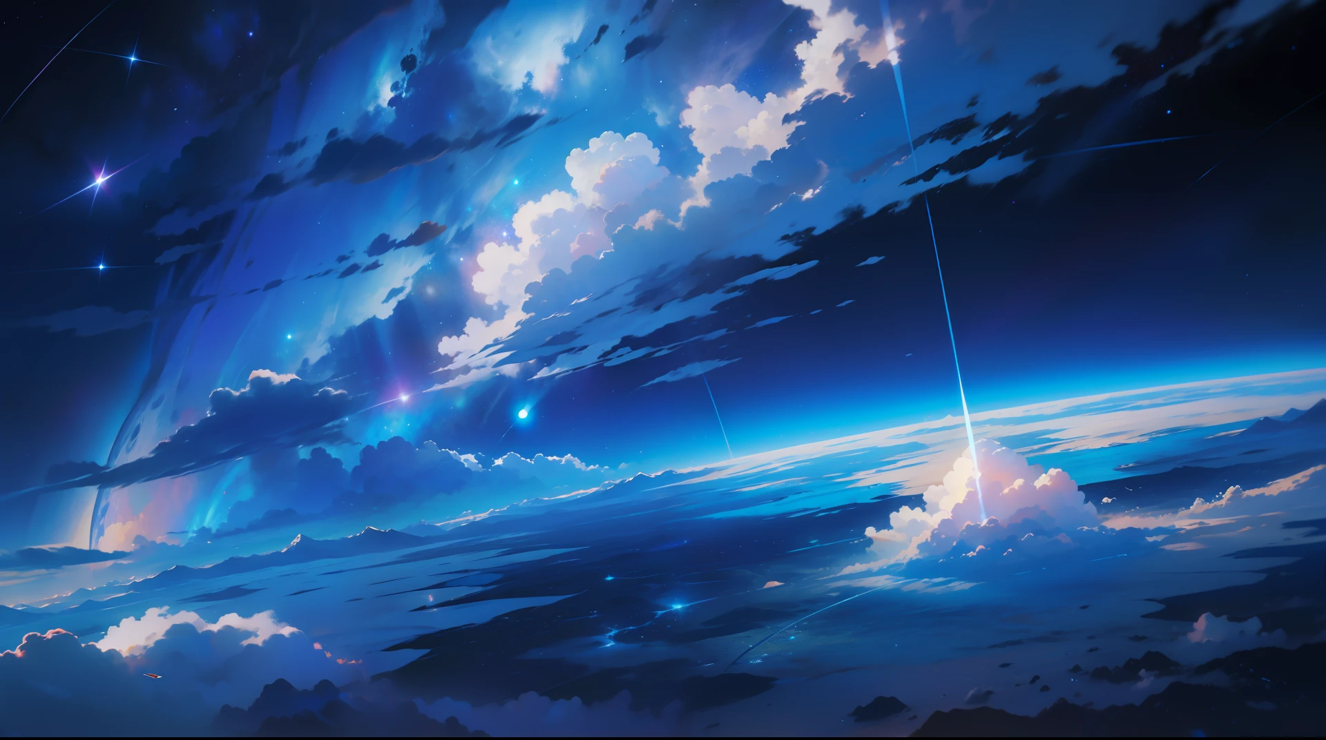 High quality, 8k, space, cosmos, blue