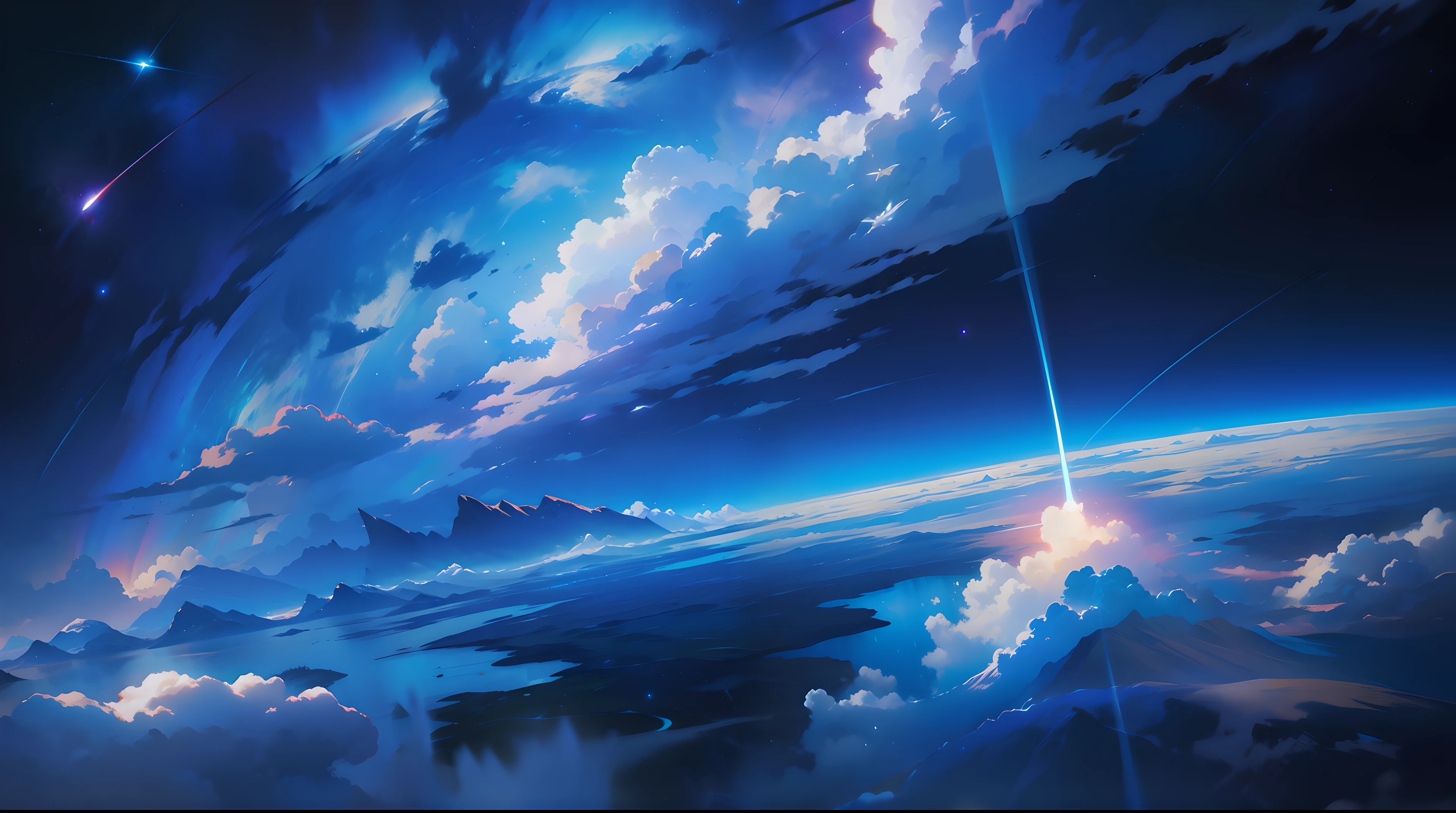 High quality, 8k, space, cosmos, blue