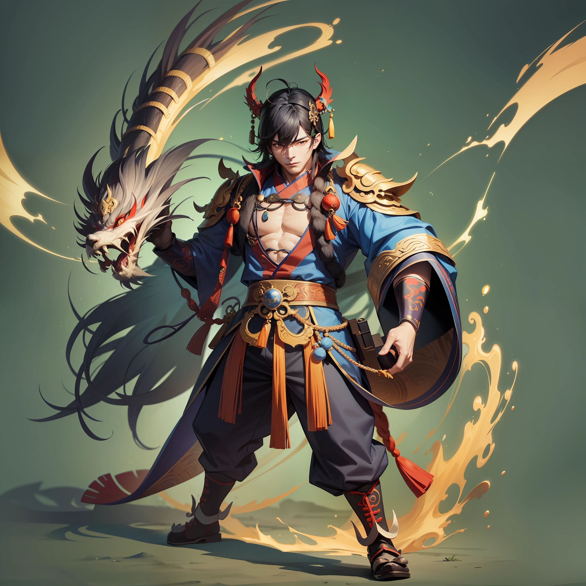 Weird, Chinese male Taoist, monster, (realism: 1.4), ancient Chinese style