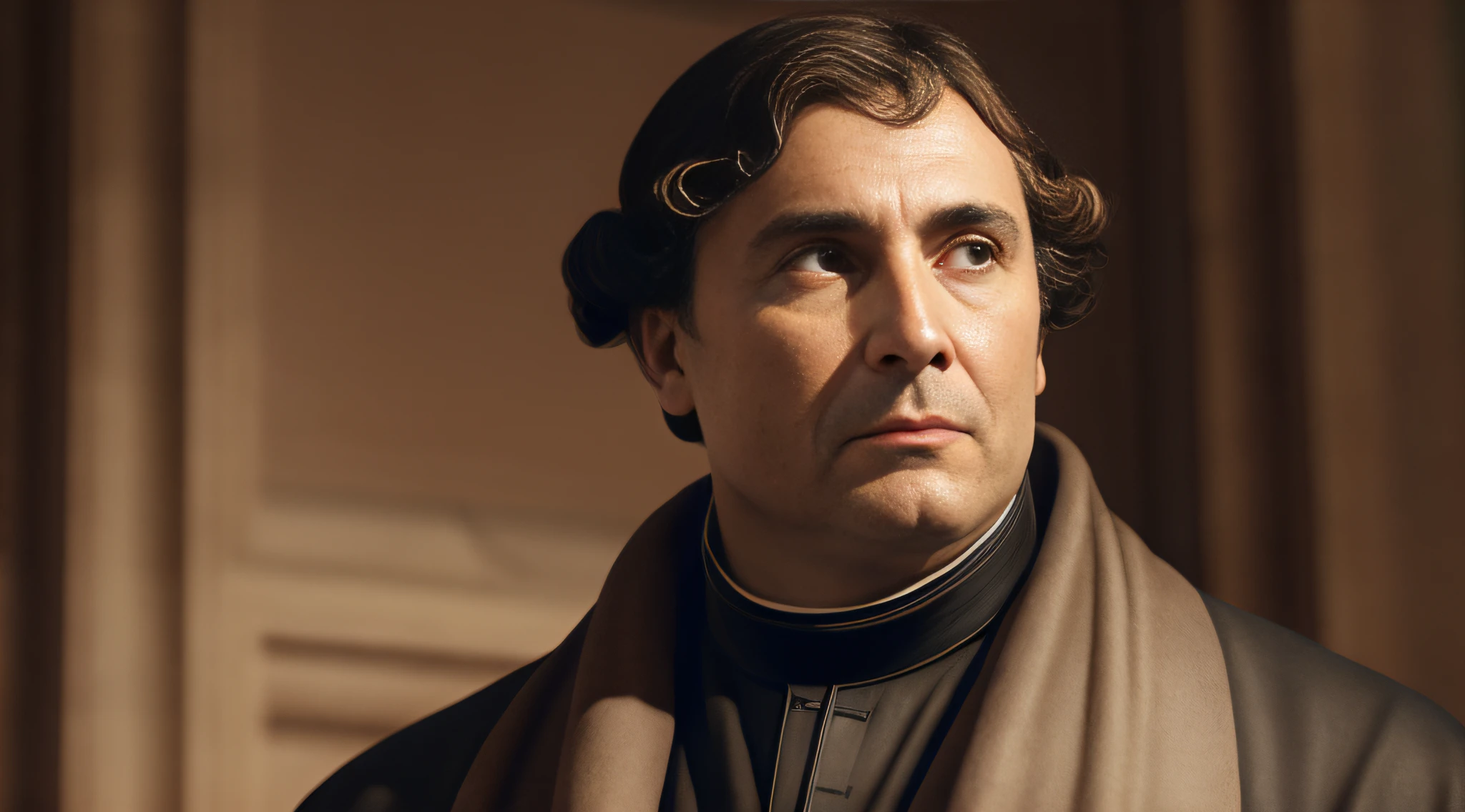 Martin Luther, Reformation, Catholic, Protestant, Bible, 8k, RAW photography, top quality, masterpiece: 1.5, ULRA high resolution, photorealistic: 1.5, cinematic light, soft volumetric lighting: 1.5, realistic, photorealistic: 1, detailed skin, professional lighting, photography, sharp focus, detail, professional lighting, Photon mapping, detailed and complex environment, highly detailed, top quality, artistic photography, photorealistic concept art, soft natural volumemetric cinematic perfect light, mid-journey, detailed hands,