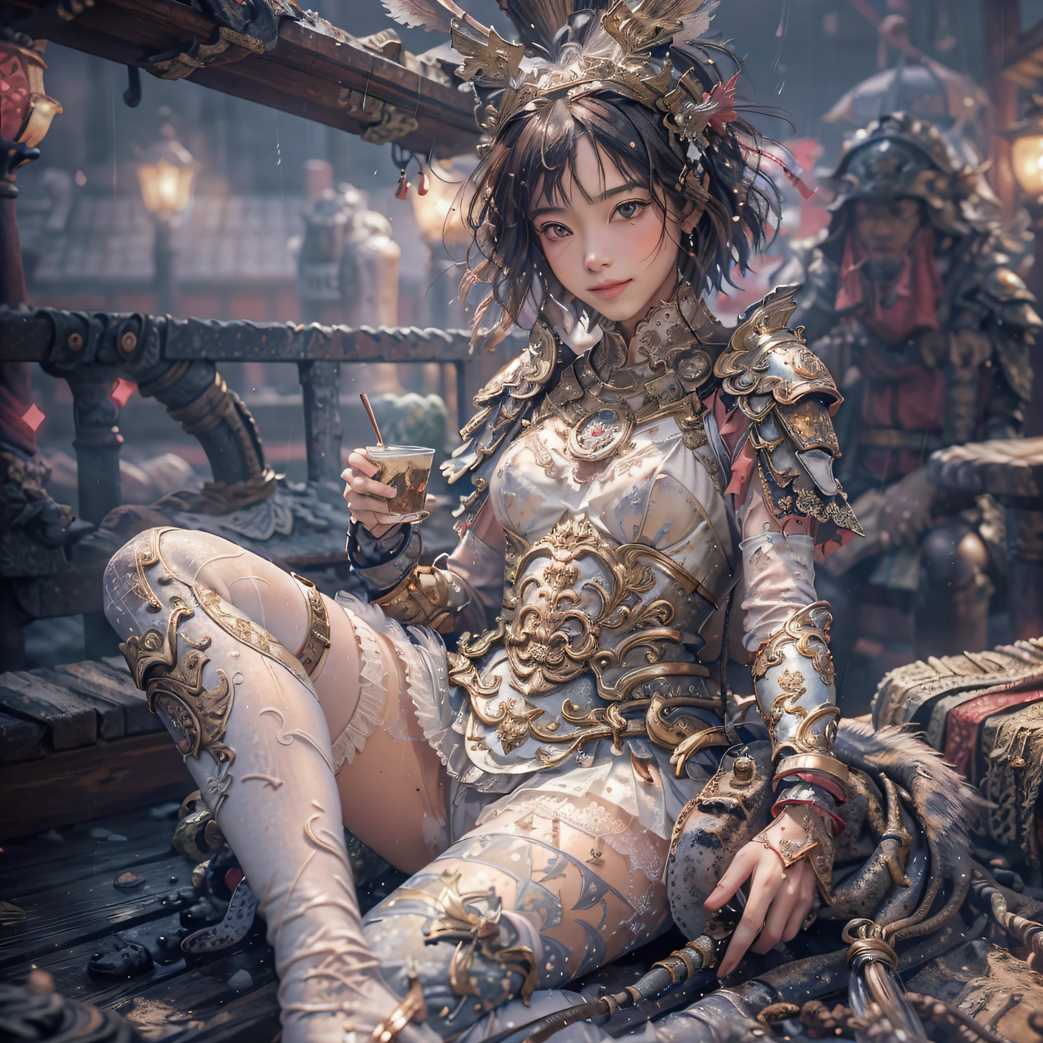 (8K, Best Quality, Masterpiece:1.2), (Realistic, Photo-Realistic:1.37), Ultra Detailed, 1 Girl, Cute, Solo, Beautiful Detailed Sky, Detailed Cafe, Night, Spread Legs, Dating, (Nose Red), (Smile: 1.15), (Shut Up) Small Breasts, Beautiful Delicate Eyes, (Erotic Tights: 1.1), Night, Wet, Erotic Tights, Rain, White Lace, (Short Hair: 1.2), NovaFrogStyle, --auto --s2