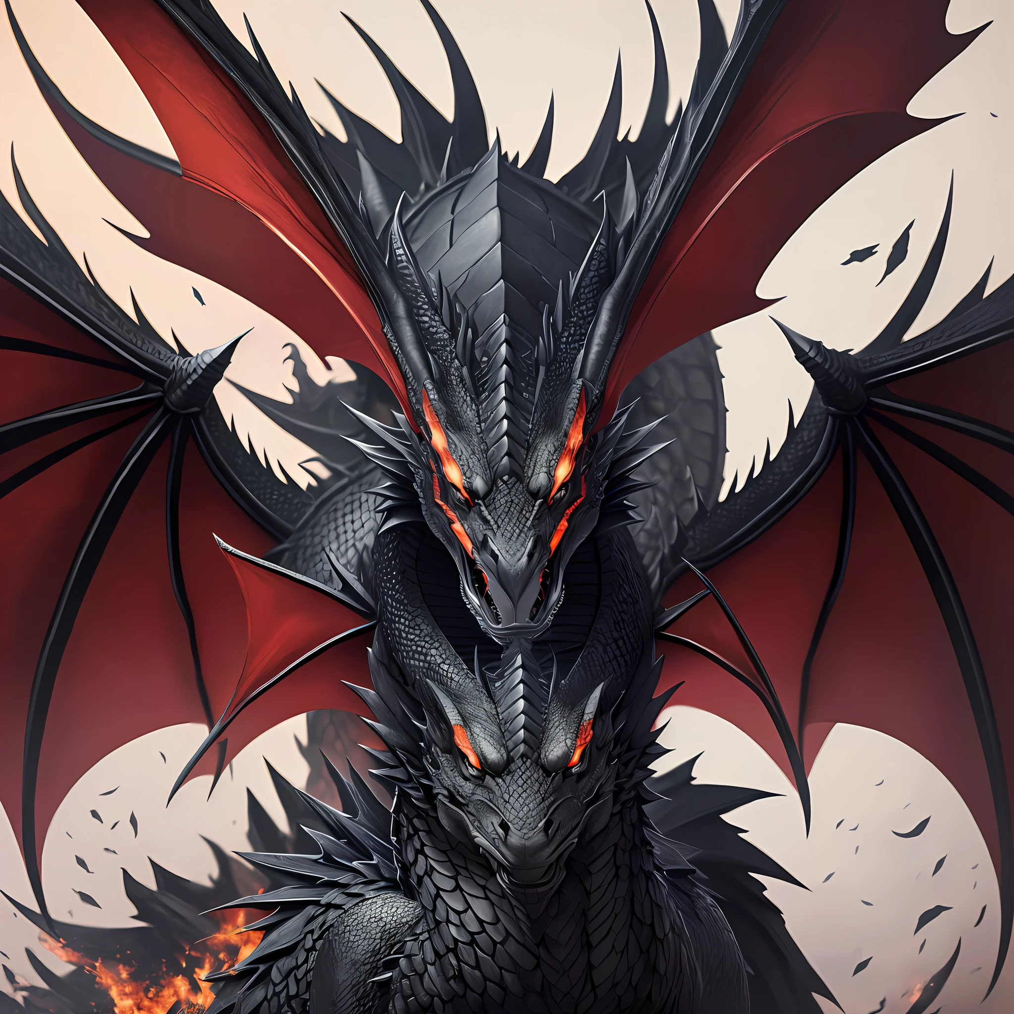 Red black dragon 4k seriousness majesty --auto --s2