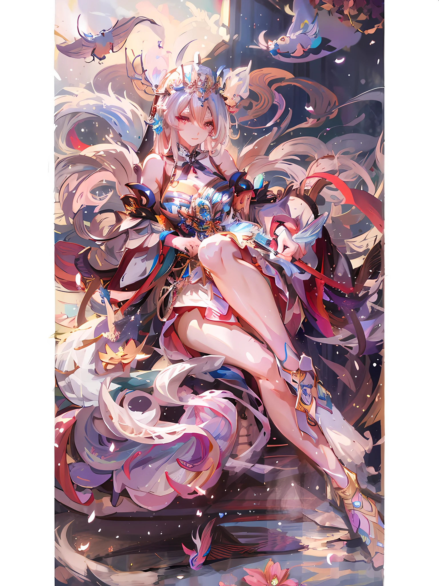 Anime Goddess, Onmyoji Detailed Art, Anime Fantasy Illustration, Extremely Detailed Art Germ, Anime Fantasy Artwork, Beautiful Fantasy Queen, Onmyoji, Roslas Soft and Energetic, Daji, Nine-Tailed Fox