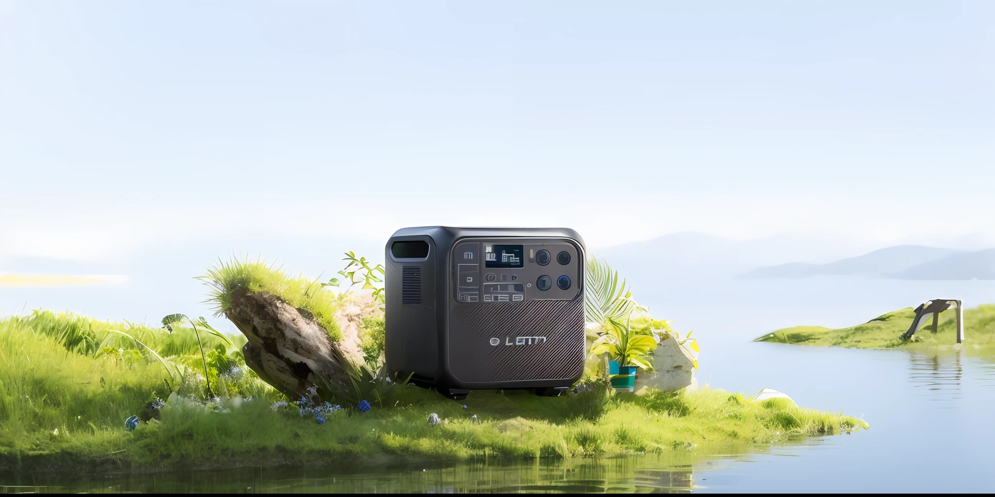 there is a small cell phone sitting on a small island, bottom angle, a wide full shot, album, scenic full shot, portable generator, 35mm 8k product photo, studio packshot, official product photo, high resolution product photo, 4 k product photo, detailed wide shot, portrait shot, product render, high quality product photo, exterior shot, bottom view