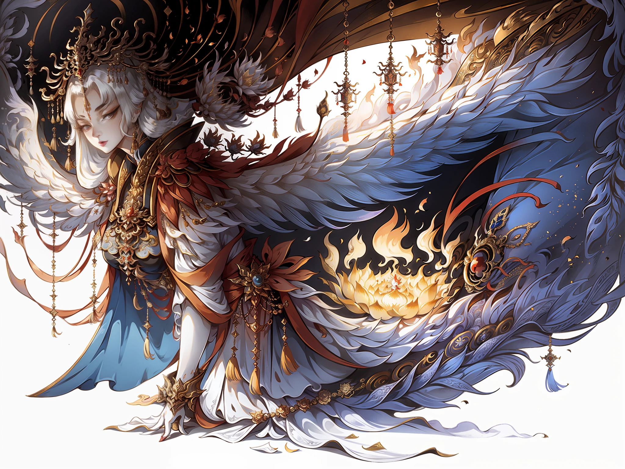 A female emperor, ancient Chinese imperial robes, majestic and domineering, curvaceous figure, phoenix eyes, sunshine, clear face, clean white background, masterpiece, super detail, movie composition, ultra hd, high quality, extremely detailed, official art, uniform 8k wallpaper, super detail, 32k -- v 6