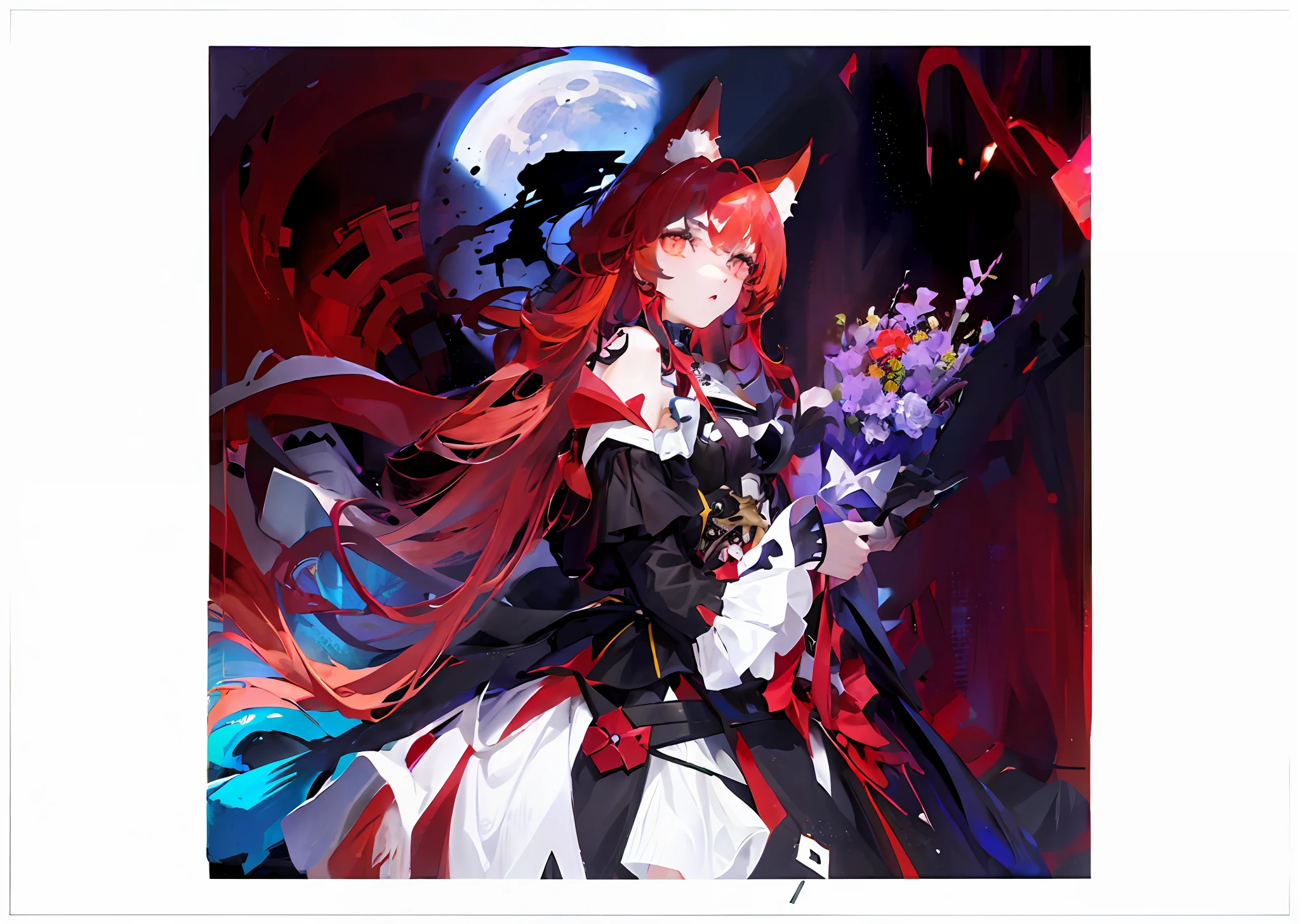 (((long red hair)))