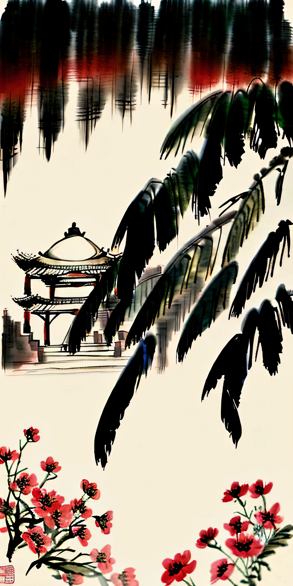 (Chinese watercolor illustration style + Silk Road: 1.4+ Museum collection, Dunhuang Mogao Grottoes background), (Palace, soft shadows), (Dunhuang Mogao Grottoes: 1.2+ Silk Road, high image quality), (Dunhuang Mogao Grottoes background + vibrant travel poster), (Chinese style paintings, figures), (ancient Chinese architecture, golden splendor, palace), (depth of field, bokeh effect)