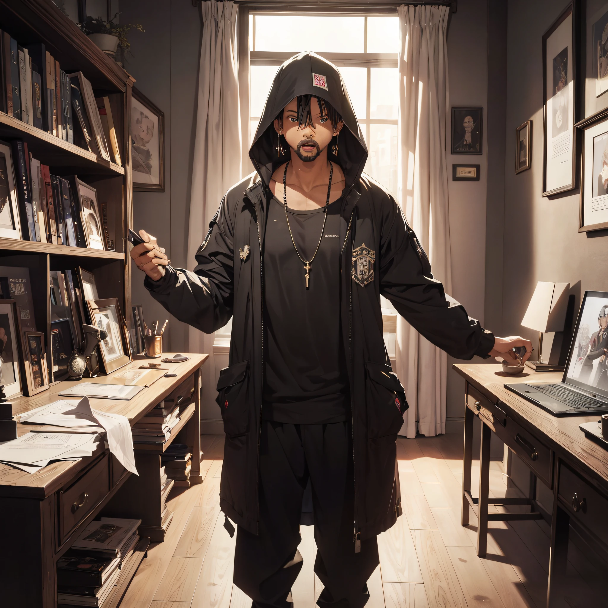 Absurd resolution, high resolution, (masterpiece: 1.4), hyper-detail, Will Smith, spooky room, angry expression
