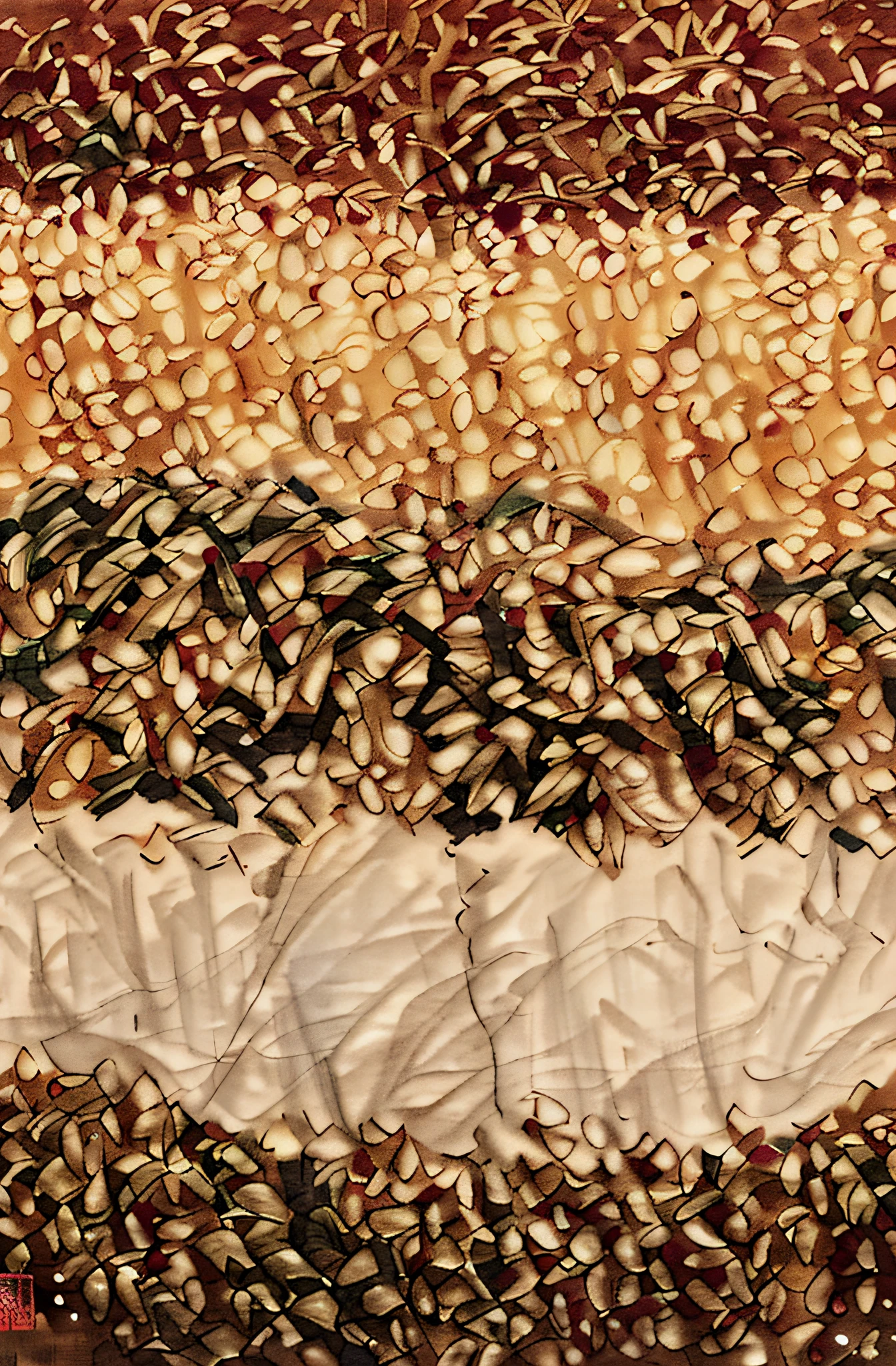 Van Gogh, Lines, Impressionism, Abstraction, Close-up of a pile of rice and grains on the table, Mineral Grain, High Grain, Rice, Heavy Grain Premium, Seed, Strong Grain, Light Grain, Malt, Heavy Grain, Very Granular, Mixed, Low Grain Film, Grain Quality, Fine Grain Texture, Rich Texture