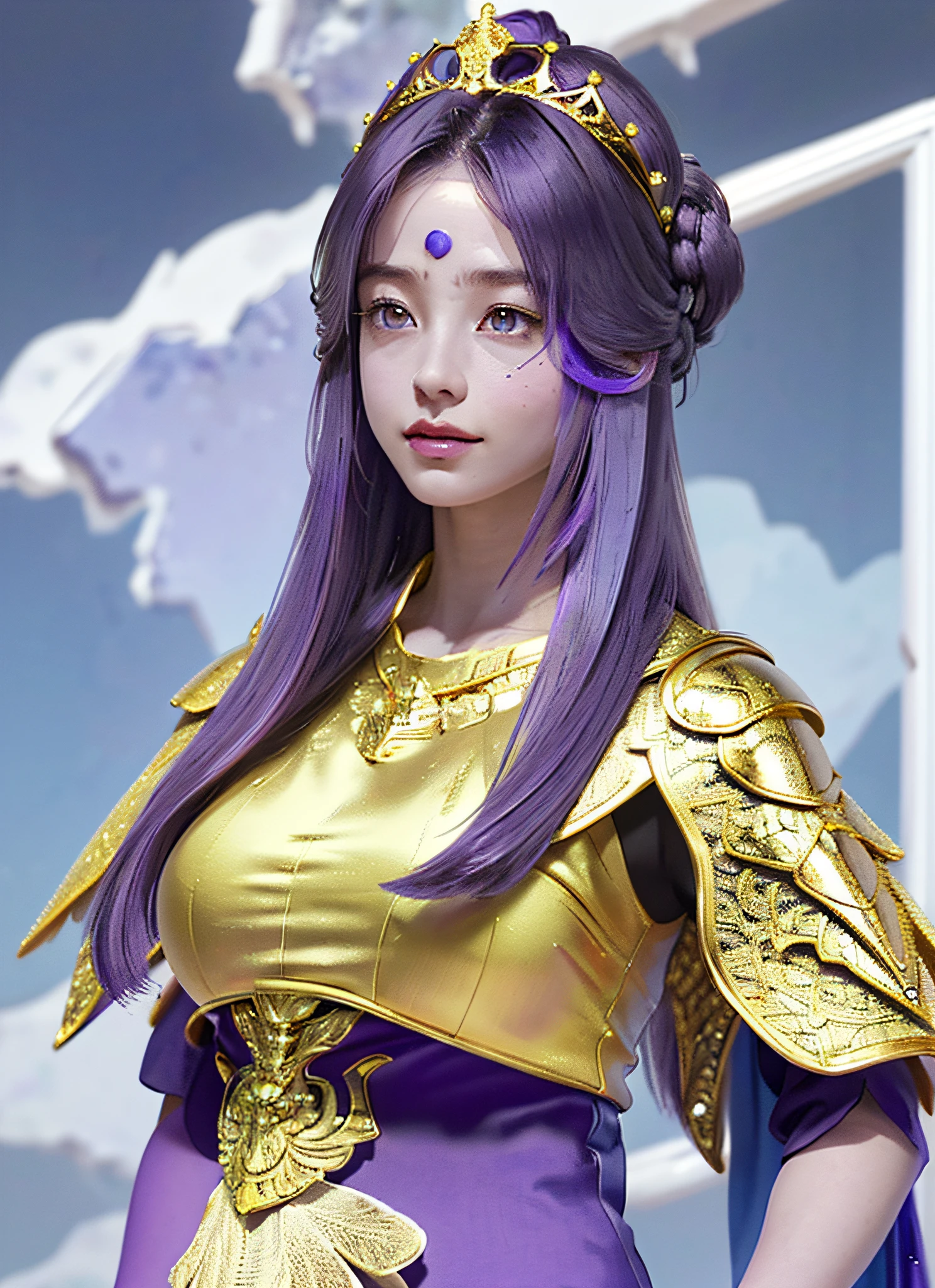 Ultra detailed complex 3D rendering of face, (big breasts: 5.8) huge breasts, long hair, watch viewer, pants, parted lips, (shiny skin),realistic sensual gravure idol,(), intricate details, beautiful porcelain profile face ultra-detailed complex 3d rendering, (warrior queen armor, fur-lined cape, jeweled crown: 2.2), big, huge, ( (Micro bikini)Sexy swimsuit, (surreal), (Magic wand), (High resolution), (8K), (Very detailed), (Beautiful detailed eyes), (Best quality), (Ultra detailed), Intricate detail jewelry (Detailed female armor: 2.3), (Gorgeous gold armor: 1.3), 1 girl, Solo, Long hair, wind, gorgeous face, top quality, masterpiece, maximum detail, diffused lighting, (purple hair: 1.3), Valhalla Valkyrie, mechanical arm, beauty, facial muscles