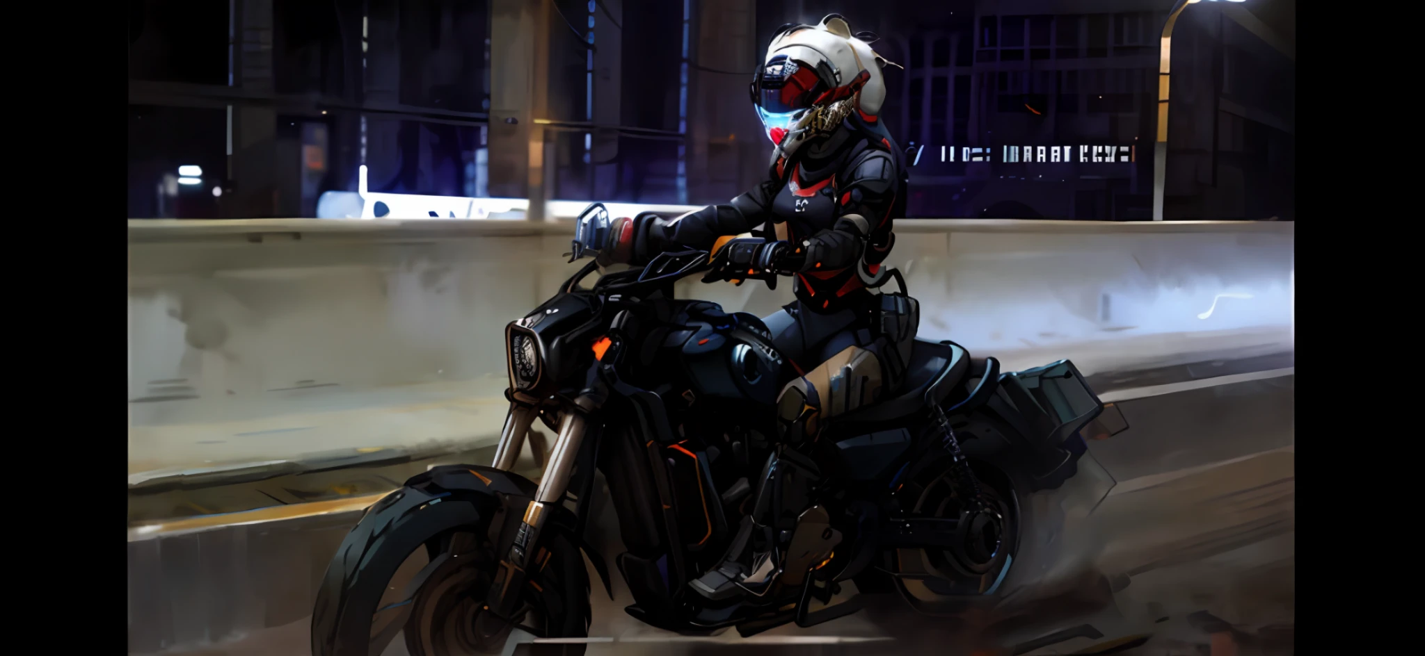 Dark_Fantasy, Cyberpunk, (chain saw, chain saw man, Red: 1.1), 1man, Mechanical marvel, Robotic presence, Cybernetic guardian, a woman, dressed in a shabby mecha suit, intricate, (steel metal [rusty]), elegant, clear focus, photographed by Greg Rukowski, soft lighting, bright colors, masterpieces, ((street)), cowboy shooting, dynamic poses, --auto --s2