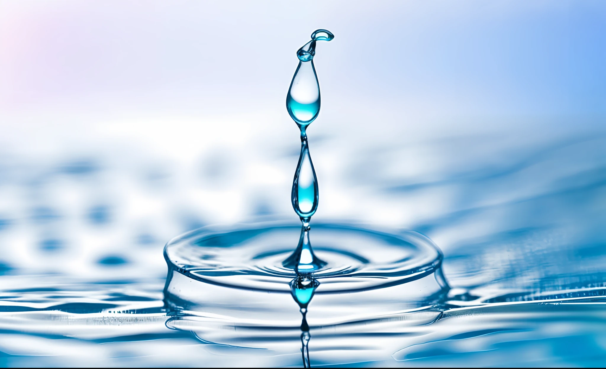 a water droplet is falling into the water with a blue background royalty image, drop of waters, water droplet, drops of clean water, drops of water, water dripping, water, water powers water swirling, water particle in front, pouring, water swirling, water drops, water droplets, dripping water