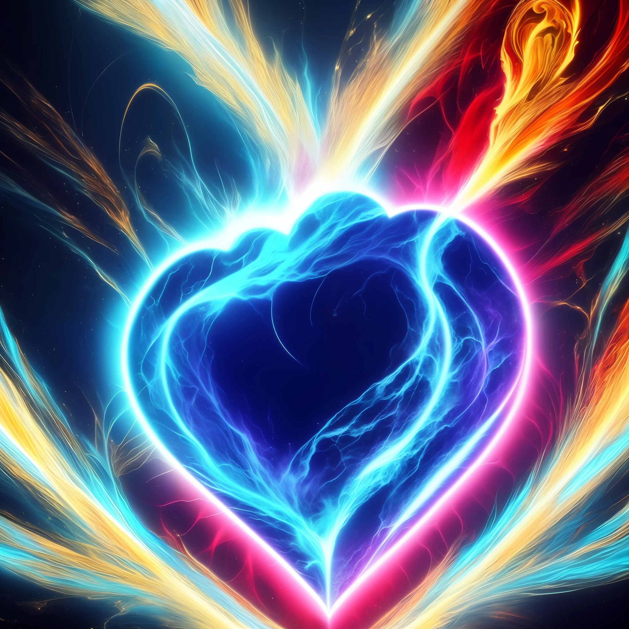 My beating heart, poster art by Thomas Aquinas Daly , [:anime line art:0.2], Crystal and Energy and Light themed, epic splash art , plasticien, , abstract