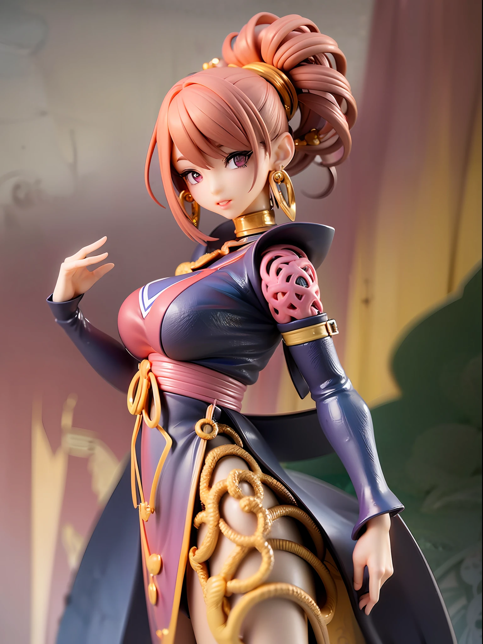 (masterpiece, top quality, best quality, official art, beautiful and aesthetic:1.2), (1girl:1.3), extremely detailed,(fractal art:1.1),(colorful:1.1),highest detailed,(zentangle:1.2), (dynamic pose), (abstract background:1.5), (japanese dress:1.2), (shiny skin), (many colors:1.4), ,(earrings:1.4),
