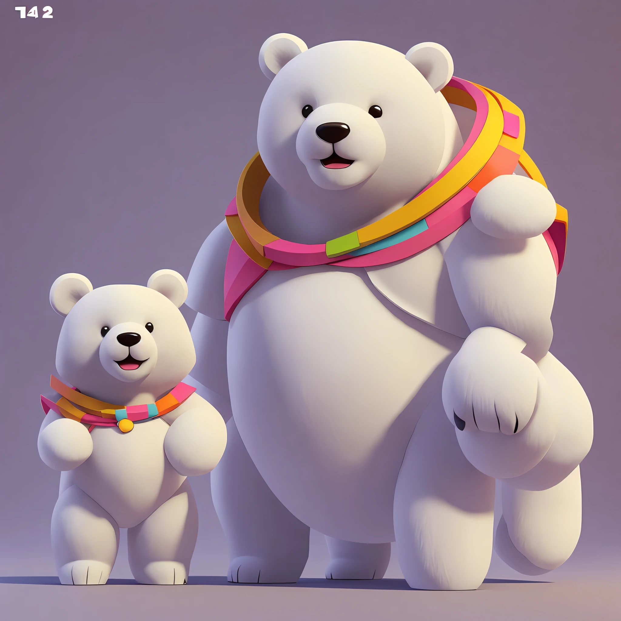 A cute white bear wearing shorts, standing naturally, the design is simple and clear, IP image, high-grade natural color matching. Bright and harmonious, cute and colorful, with detailed character design, C4D style, 3D animation style character design, cartoon realistic and interesting character setting, ray tracing, children's illustration style, style expressive --auto --s2