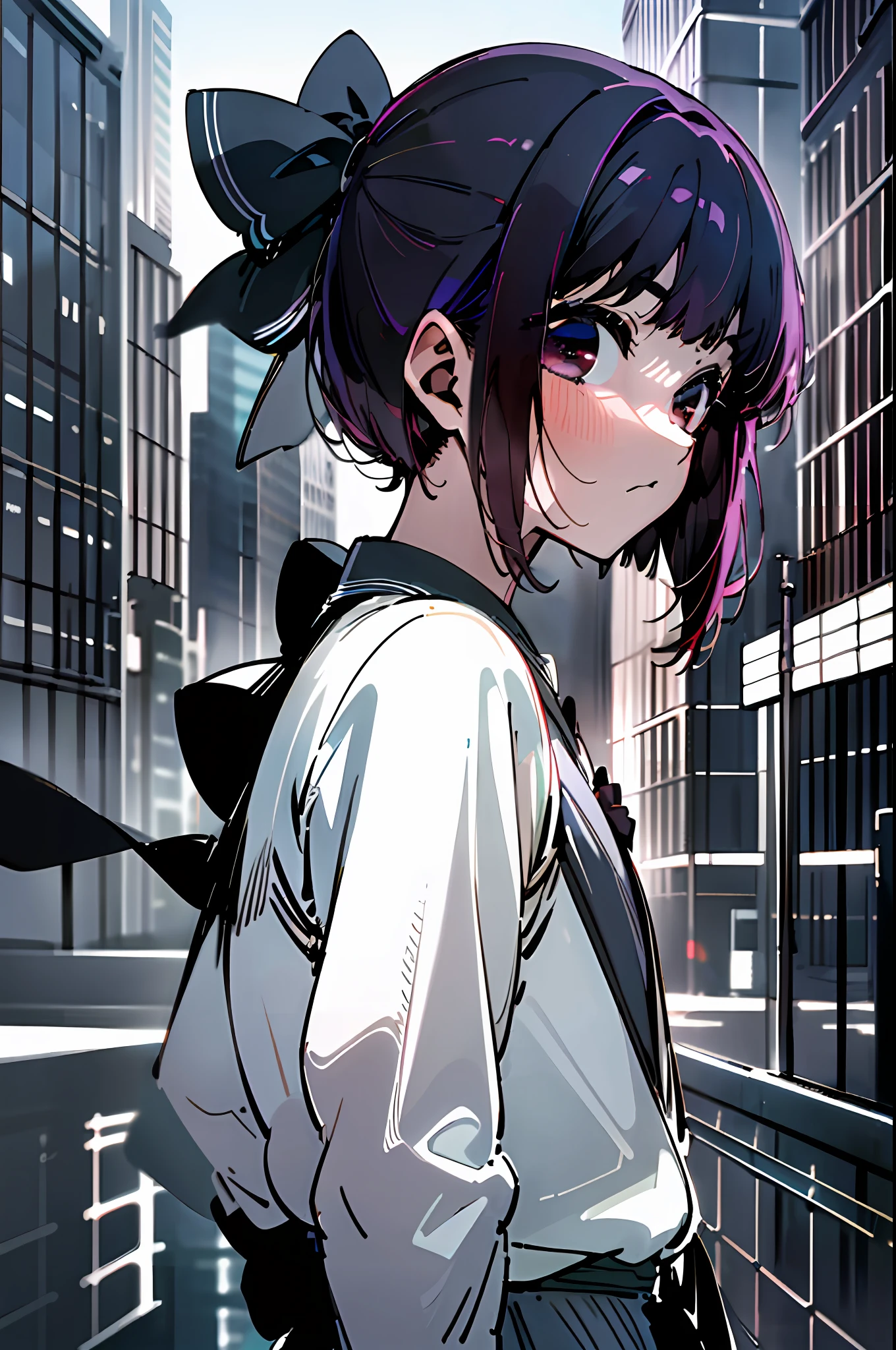 (masterpiece, best quality, highres),
arima kana \(oshi no ko\), city background