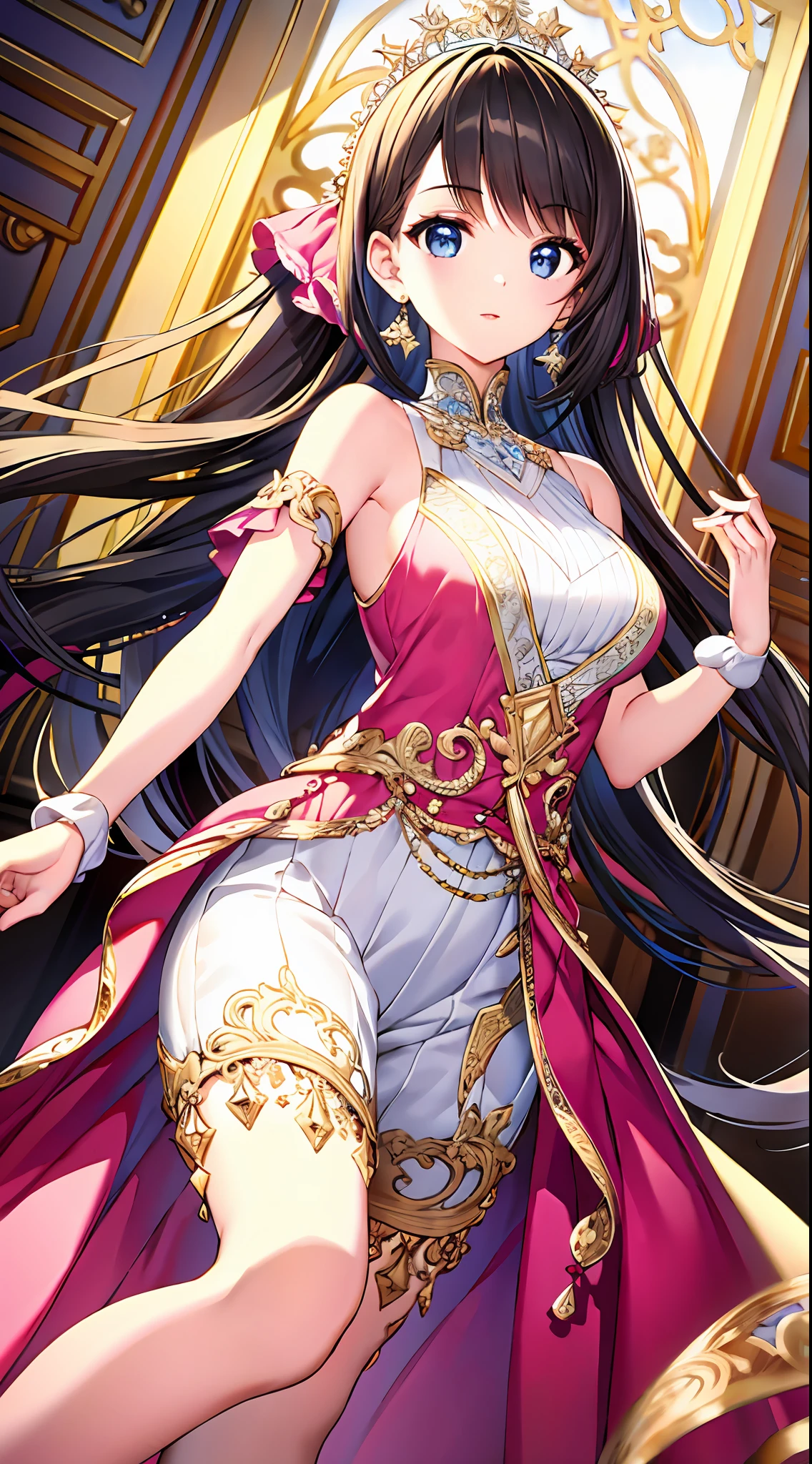 Dancing girl, (best picture quality, masterpiece, super detailed, full of beauty: 1.2), dressed in pink.