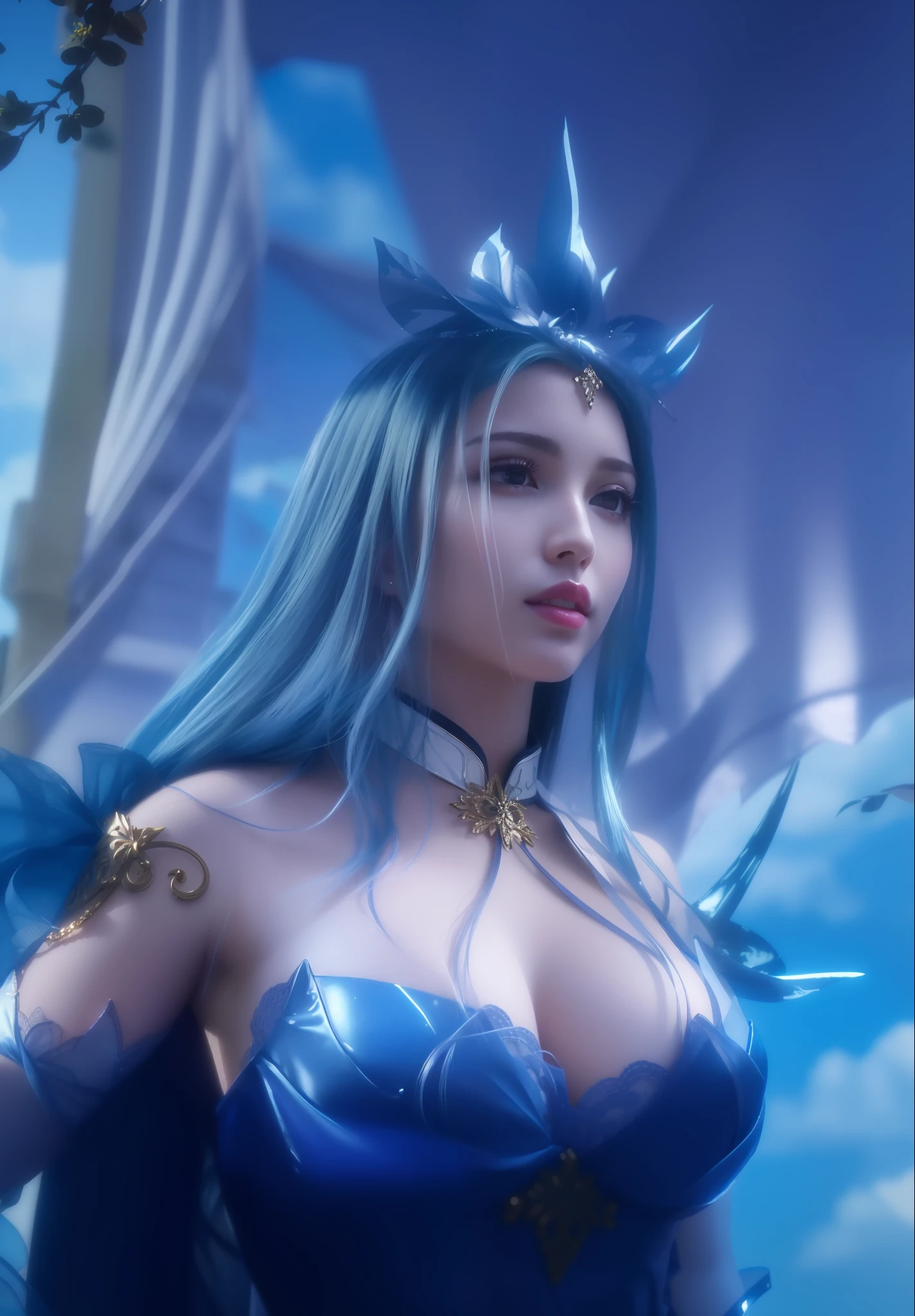 (masterpiece, best quality, extremely detailed 8k, ultra hd, ultra-detailed, highly detailed, highly realistic, ultra-realistic, photo realistic), (1girl:1.5), (detailed realistic skin), (realistic big breasts), (pink lipstick), slender abs,
