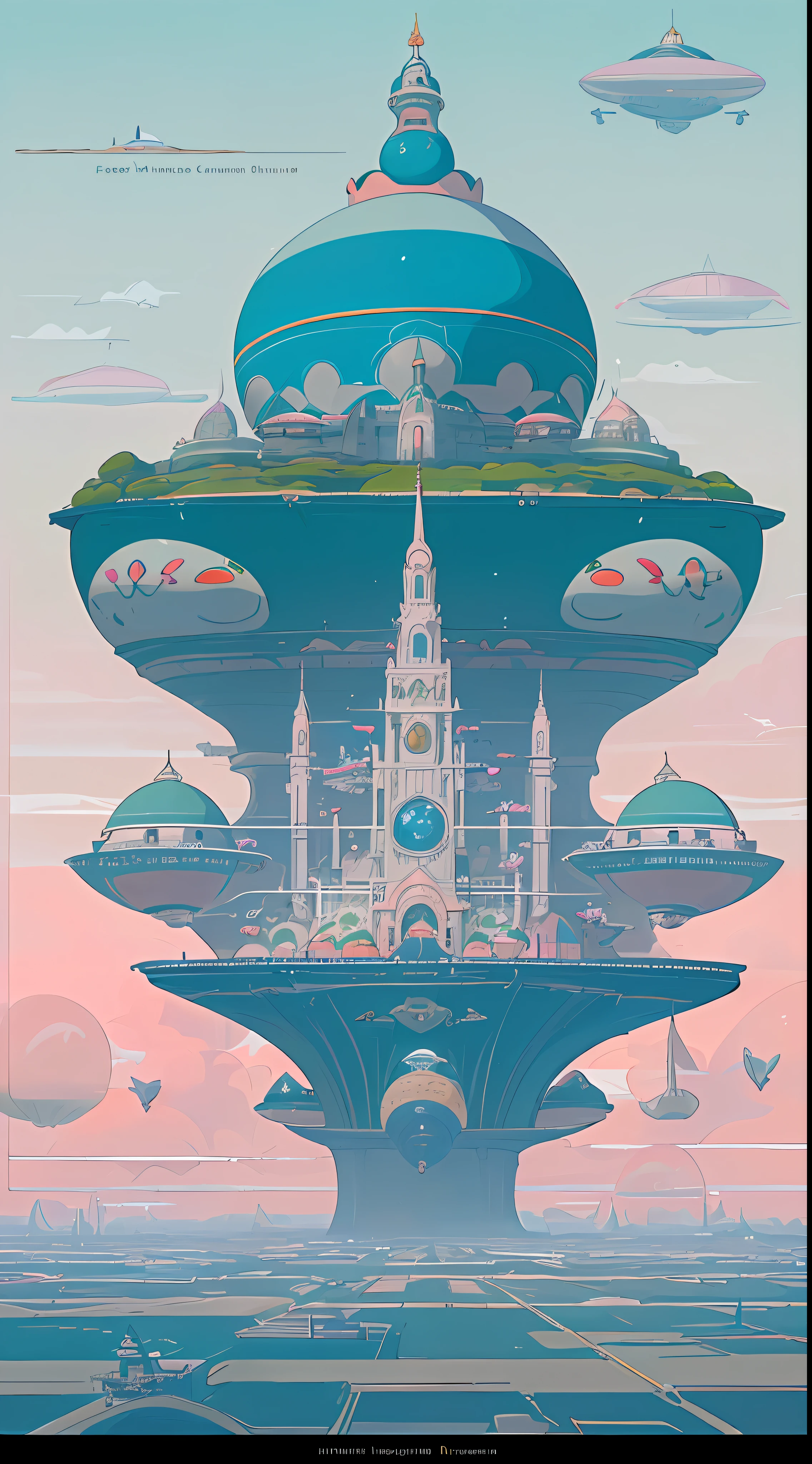 A kooky and whimsical image of a futuristic world, designed in Wes Anderson’s signature symmetrical style with high saturation colors.

The world is populated by fantastical and unusual architecture, with towering spires and bulbous domes painted in bright pinks, greens, and blues. The buildings are laid out symmetrically, creating a sense of order and balance in the bustling metropolis.

The sky is filled with airships and flying cars, moving in a sublime, labyrinthine pattern. AI-driven robots in sleek white hover around delivering parcels, while giant, luminescent sea creatures made of plastic float slowly through the sky.

The colors in this utopia are rich and saturated, with pastel pinks and blues contrasting against vivid greens and yellows. Everything is meticulously arranged, as evidence by the neat rows of buildings and the orderly traffic in the sky.

Overall, the image captures the essence of Wes Anderson's style, with its symmetry and bright, quirky design elements. It is a playful and whimsical representation of a futuristic world, where anything seems possible and the sky is the limit.