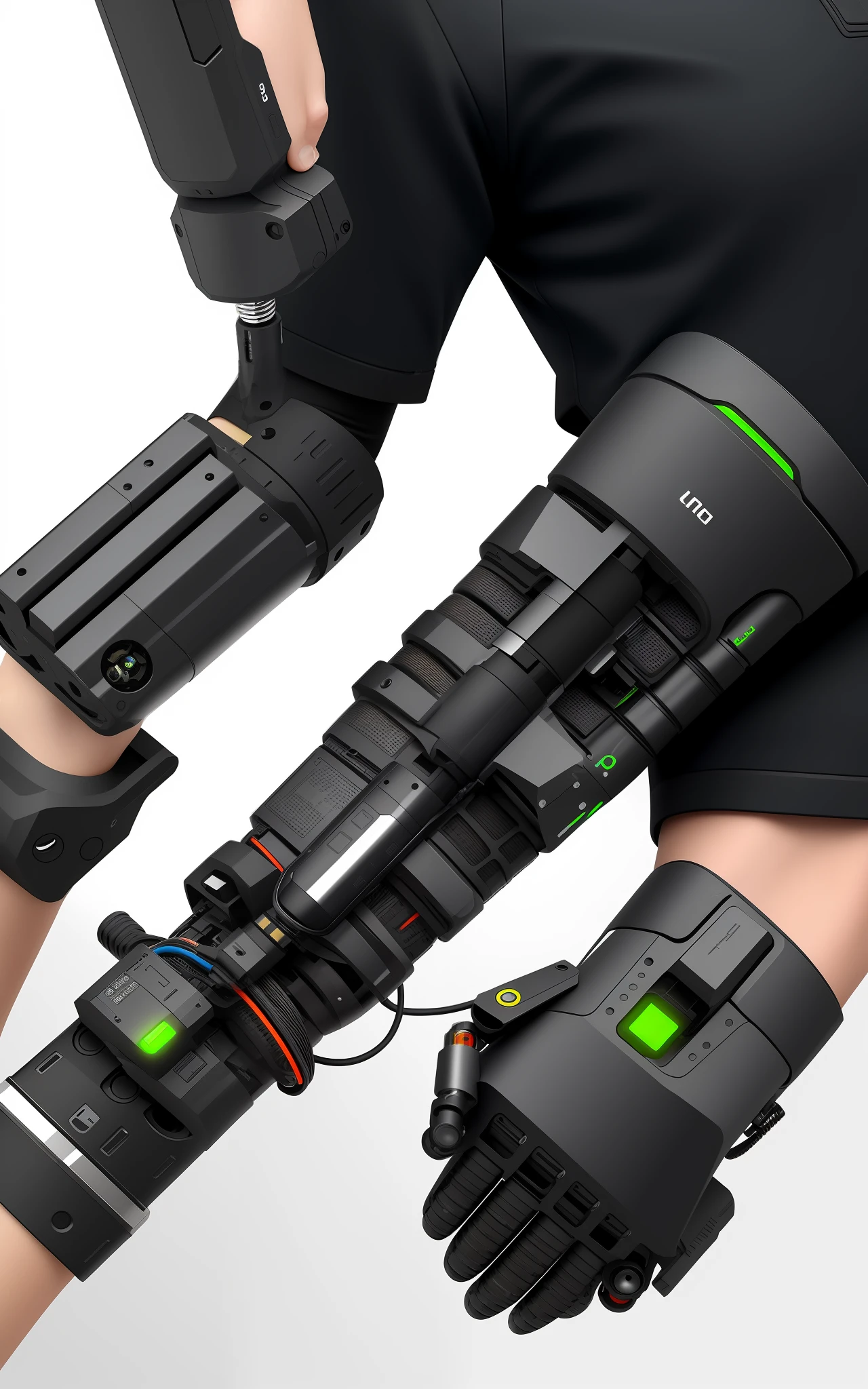 Mechanical Structure: This includes a support structure for the forearm, usually made of lightweight, sturdy materials such as aluminum alloys or carbon fiber. The structure must be designed to accommodate the electronic components, motors and sensors.
Actuators: The actuators are responsible for generating the movements in the bionic forearm. They can be electric, hydraulic or pneumatic motors, depending on the specific project. Electric motors are generally preferred due to their compact size and precise control capability.
Sensors: Sensors are used to capture information from the environment and provide feedback to the user. They can include pressure sensors, motion sensors, force sensors, among others. These sensors allow the user to have a sense of touch and feedback on the force exerted by the bionic forearm.
User Interface: A user interface is required to allow the user to control the bionic forearm. This can be done through EMG (electromyography) sensors, which detect the user's muscle activity and translate it into commands to the bionic forearm. A control system can also be used through an app or other external device.
Power Source: A bionic forearm requires a power source to power the motors, sensors, and other electronic components. This can be done through rechargeable batteries built into the forearm or through a connection to an external power source.
Coating and Aesthetics: For a more realistic bionic forearm, one can add a silicone coating or other material to give it a more natural look. In addition, the overall aesthetics of the bionic forearm can be customized to suit the user's compulsive people.