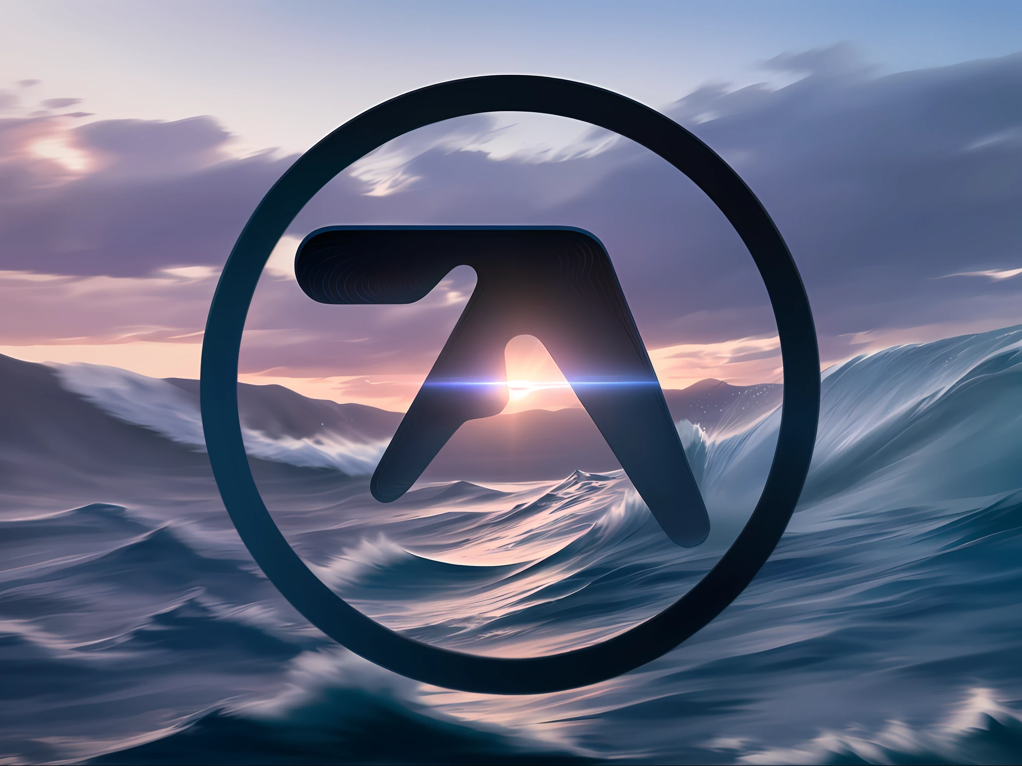 (8K ultra-high-definition masterpiece, the best quality), (AI fusion image of flying waves, Logo style).