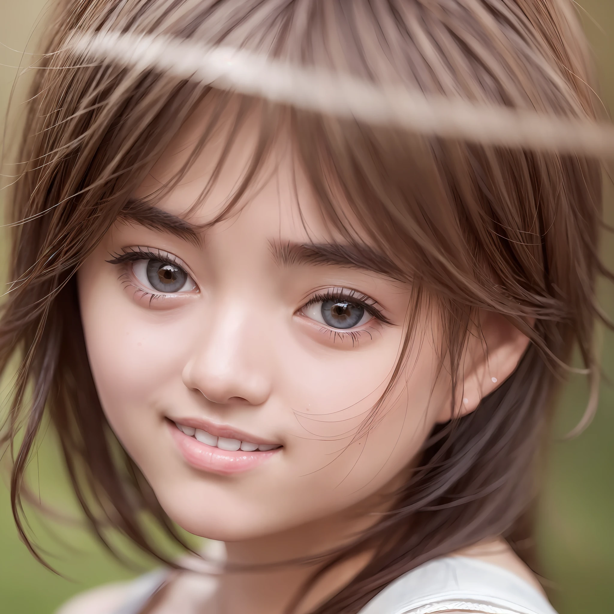 Top Quality, Face Focus, Soft Light, (Depth of Field), Ultra High Resolution, (Photorealistic: 1.4), RAW Photo, (Portrait: 1.4), (Portrait: 1.4), 1 Japan Girl, Solo, Cute, (Shy, Smile: 1.1), (Brown Eyes), Detailed Beautiful Face, (Short Hair), --auto --s2