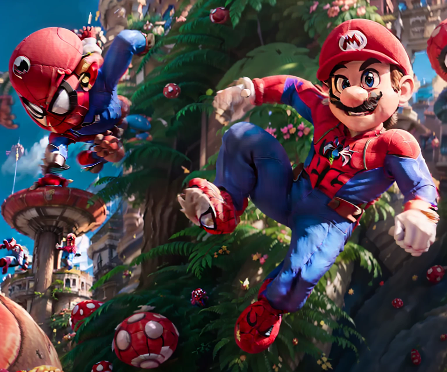 Spider man Fusion with super Mario