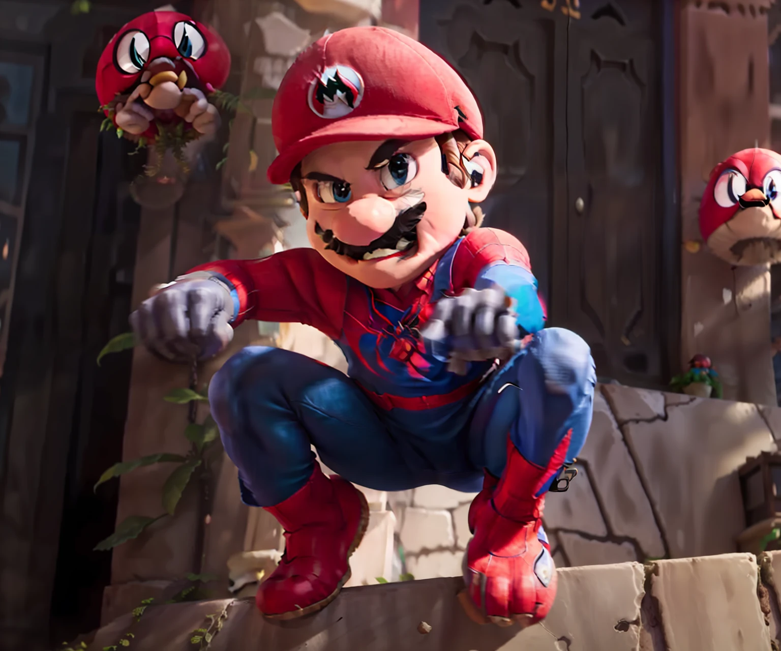 Spider man Fusion with super Mario