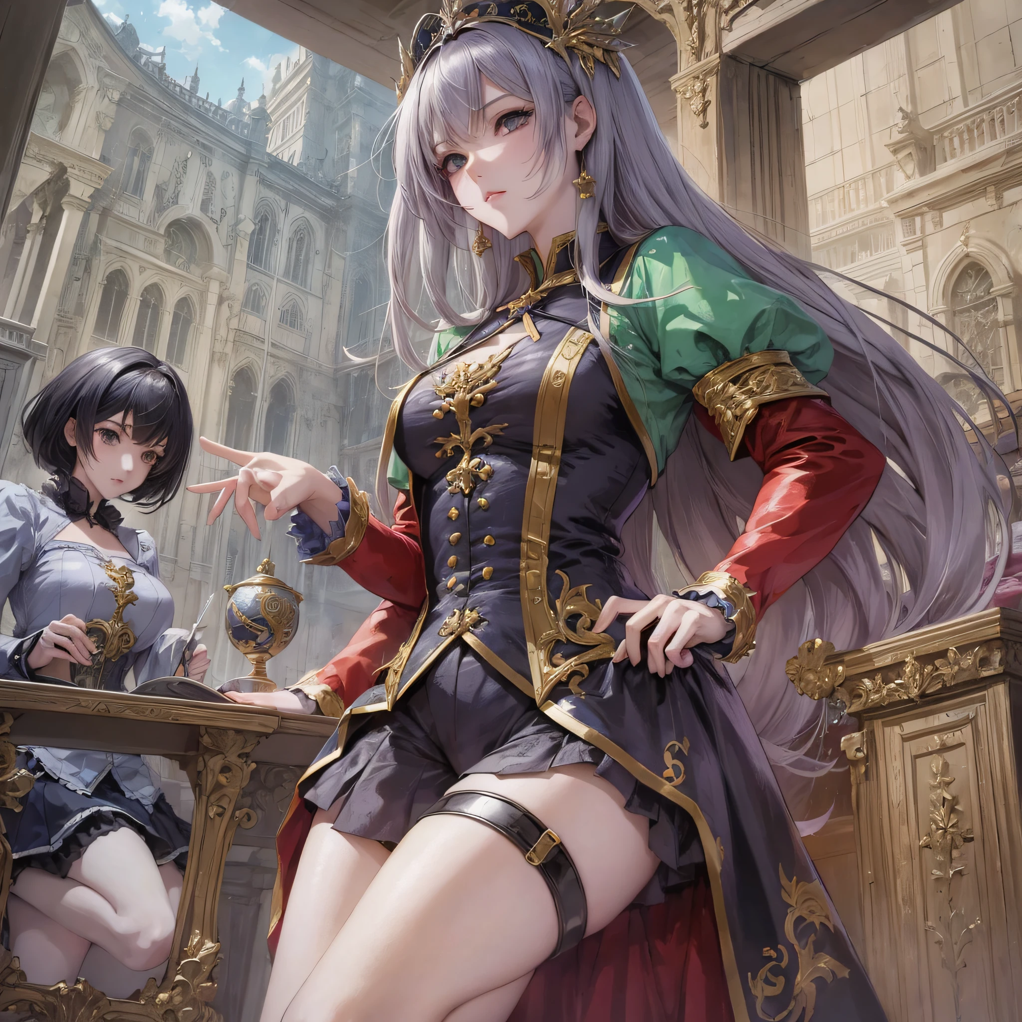 ((Anime style)) Girls. A world of swords and sorcery. Feathered. Underwear. Squat down and open your crotch --auto --s2
