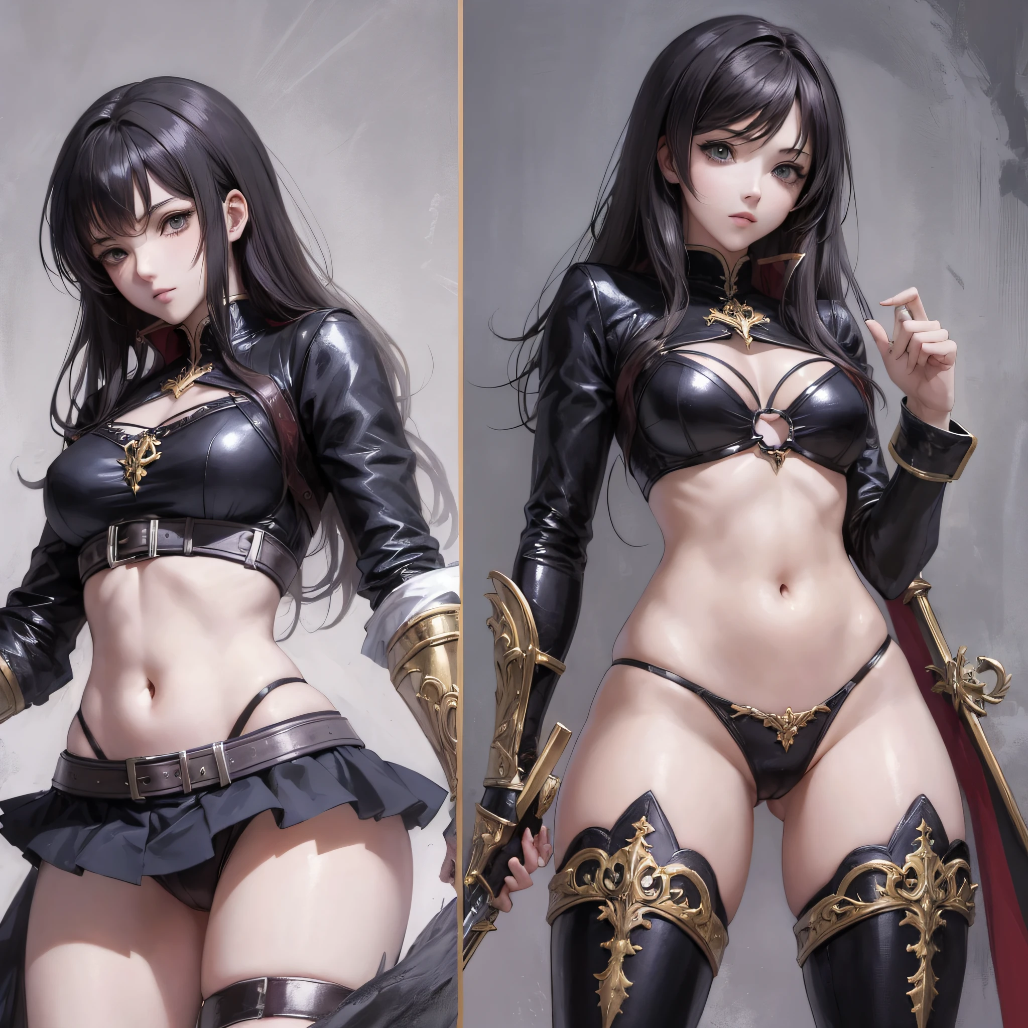((Anime style)) Girls. A world of swords and sorcery. Feathered. Underwear. Squat down and open your crotch --auto --s2
