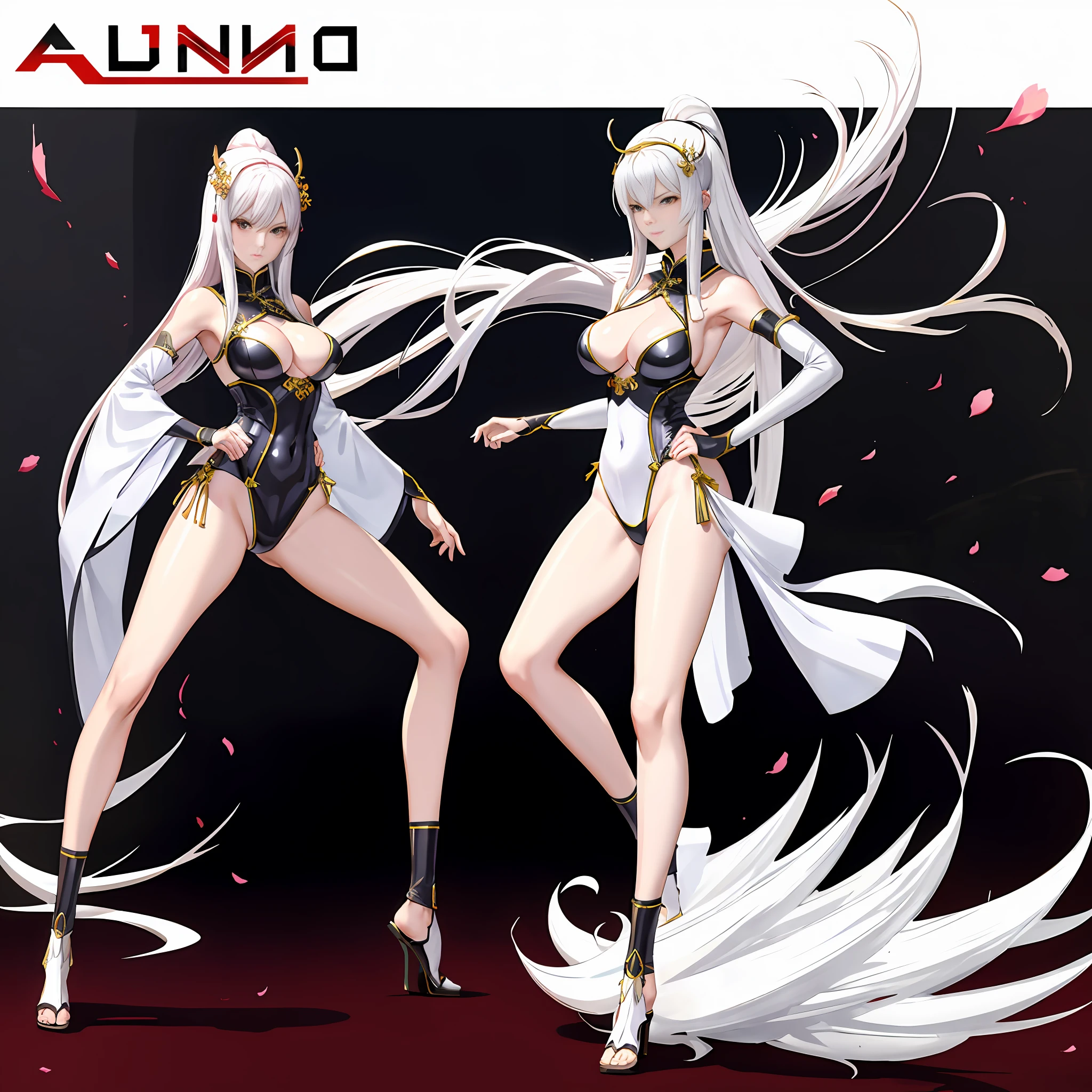 Anime - Chinese woman standing in unreal space in sexy hanfu and armor, seductive anime girl, sexy ancient female warrior, full body details, (big breasts 1.4), (long legs 1.1), [ 4k digital art ]!, smooth anime CG art, female action anime girl, shiny white skin, adult version, full body pose, perfect body, R18