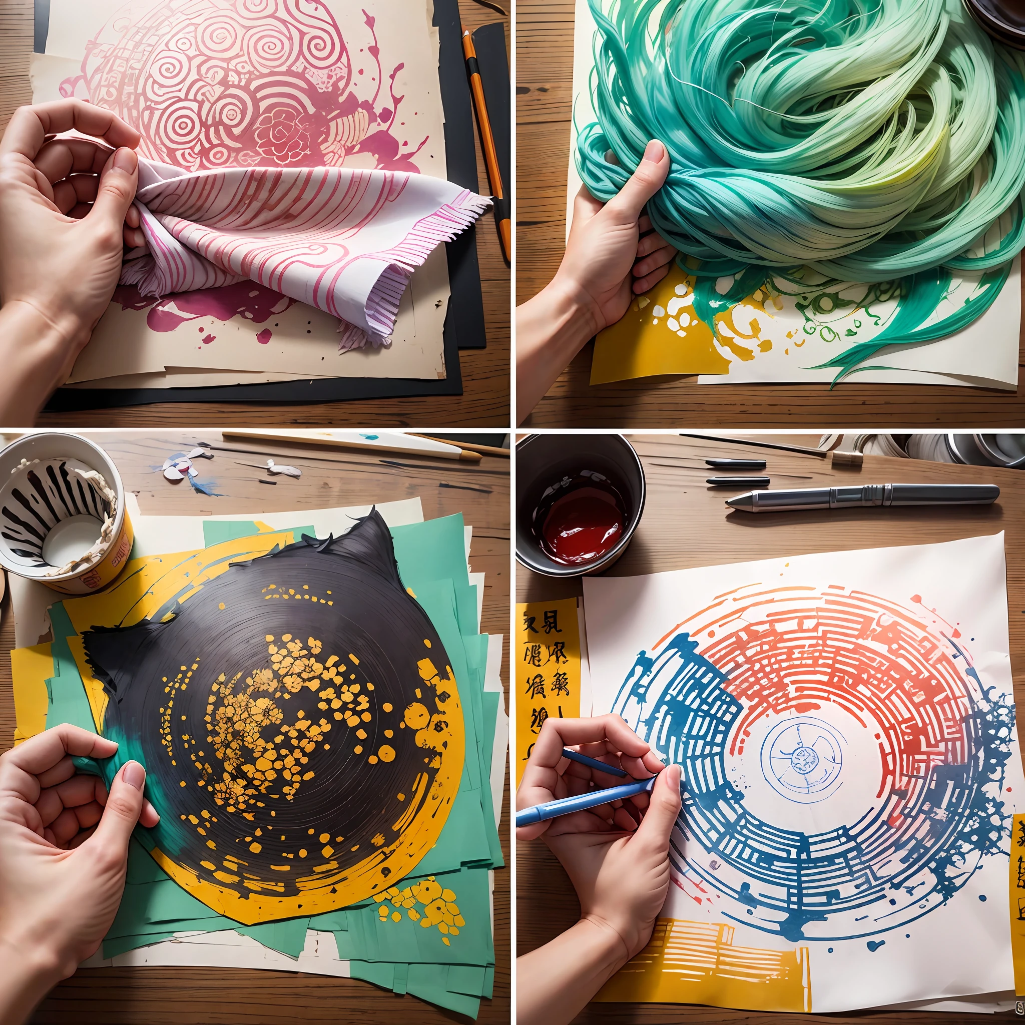 Draw a poster design about the Dong cloth dyeing method combined with Chinese medicine dyeing --auto --s2
