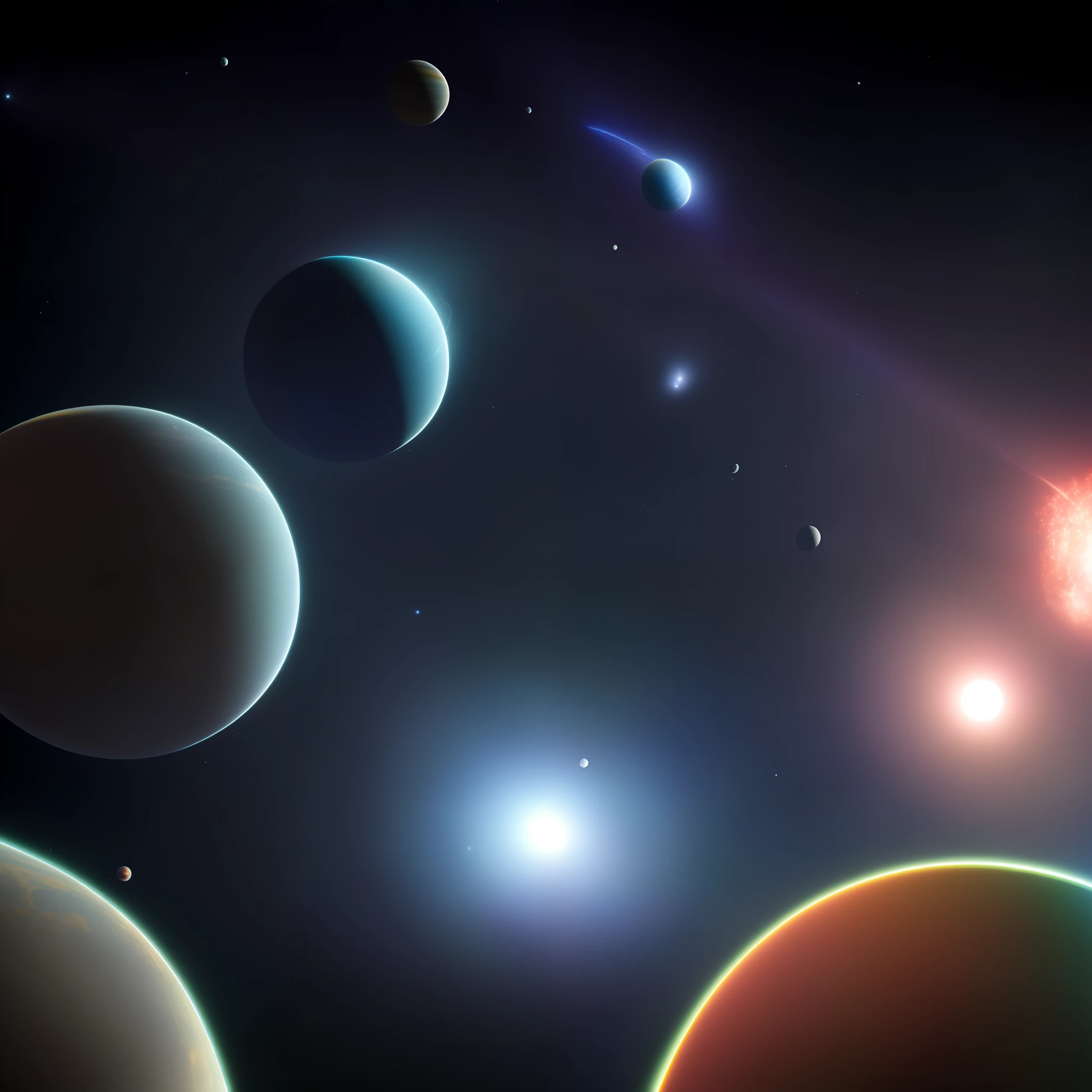 Halley's Comet 2061, planetary, planet, planets, Saturn, mars, rocket, concept art, 8k