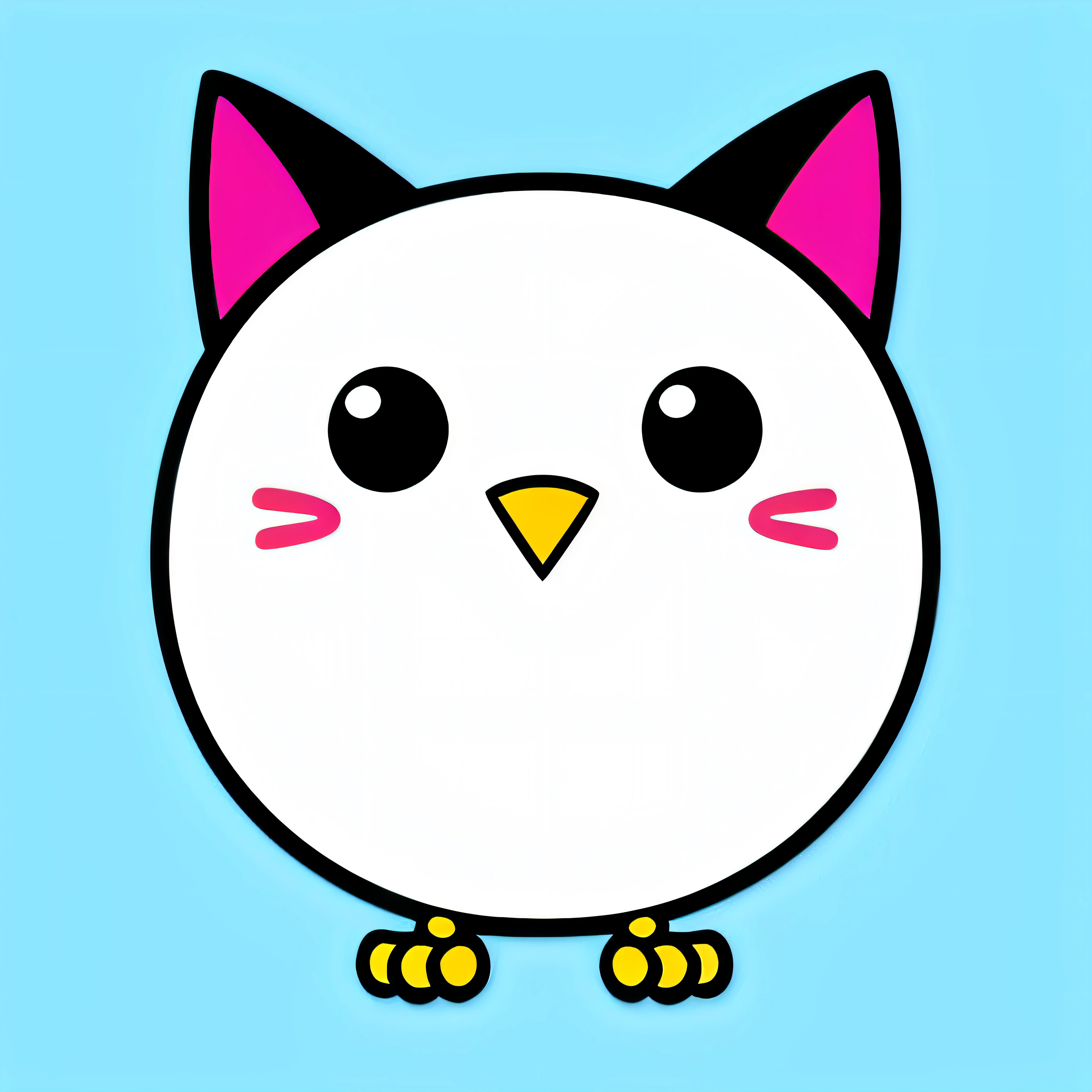 ((sticker)), awesome , chibi cat owl with cute eyes, cute mouth 4k, high quality, white background, high details, --ar 1:1, illustrator, transparent background