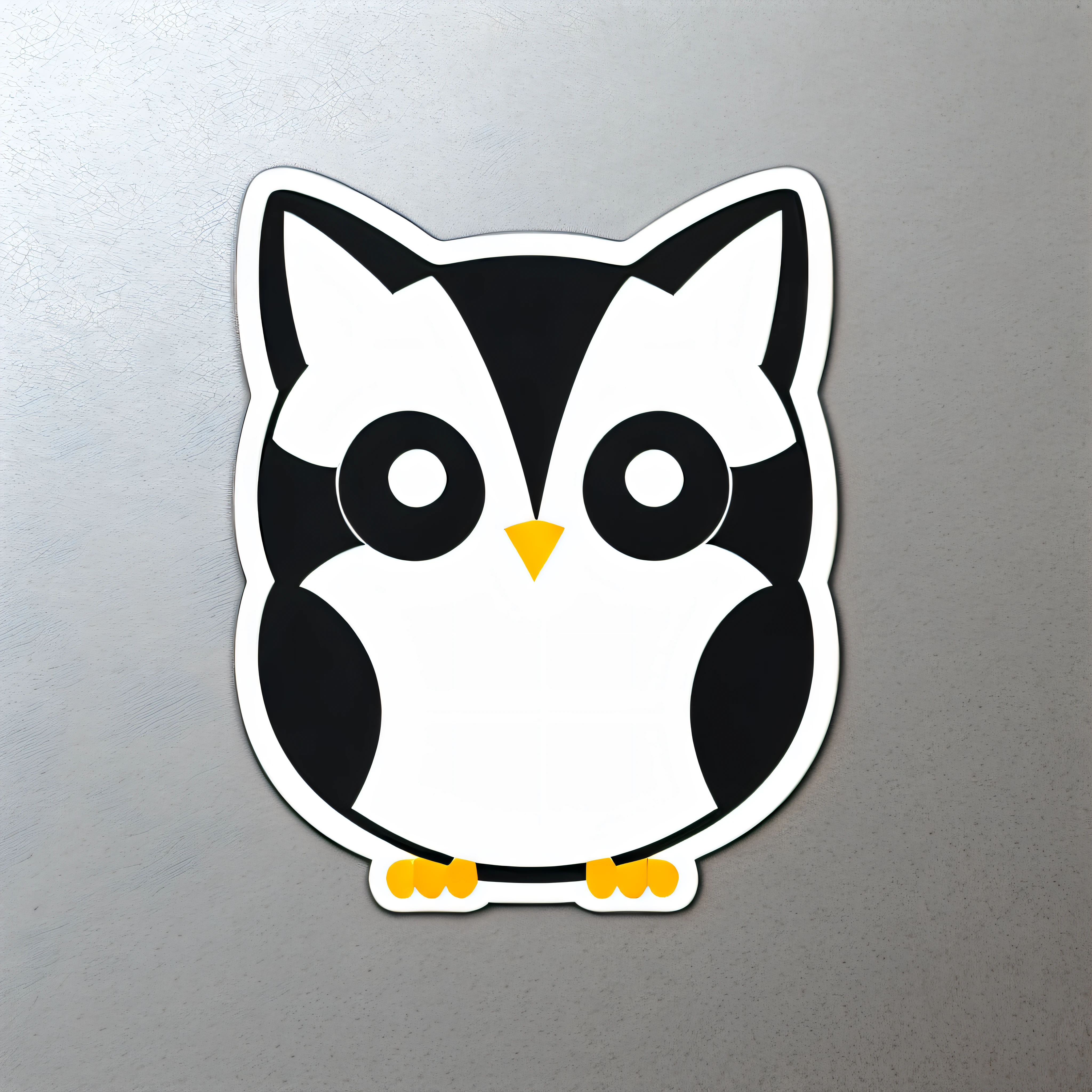 ((sticker)), awesome , chibi cat owl with cute eyes, cute mouth 4k, high quality, white background, high details, --ar 1:1, illustrator, transparent background