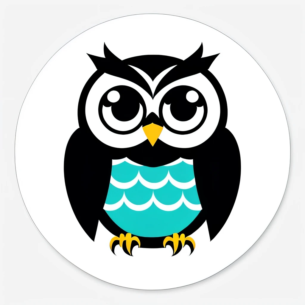 ((sticker)), stunning, chibi owl with cute eyes, cute 4k mouth, high quality, white background, high details, --ar 1:1, illustrator, transparent background