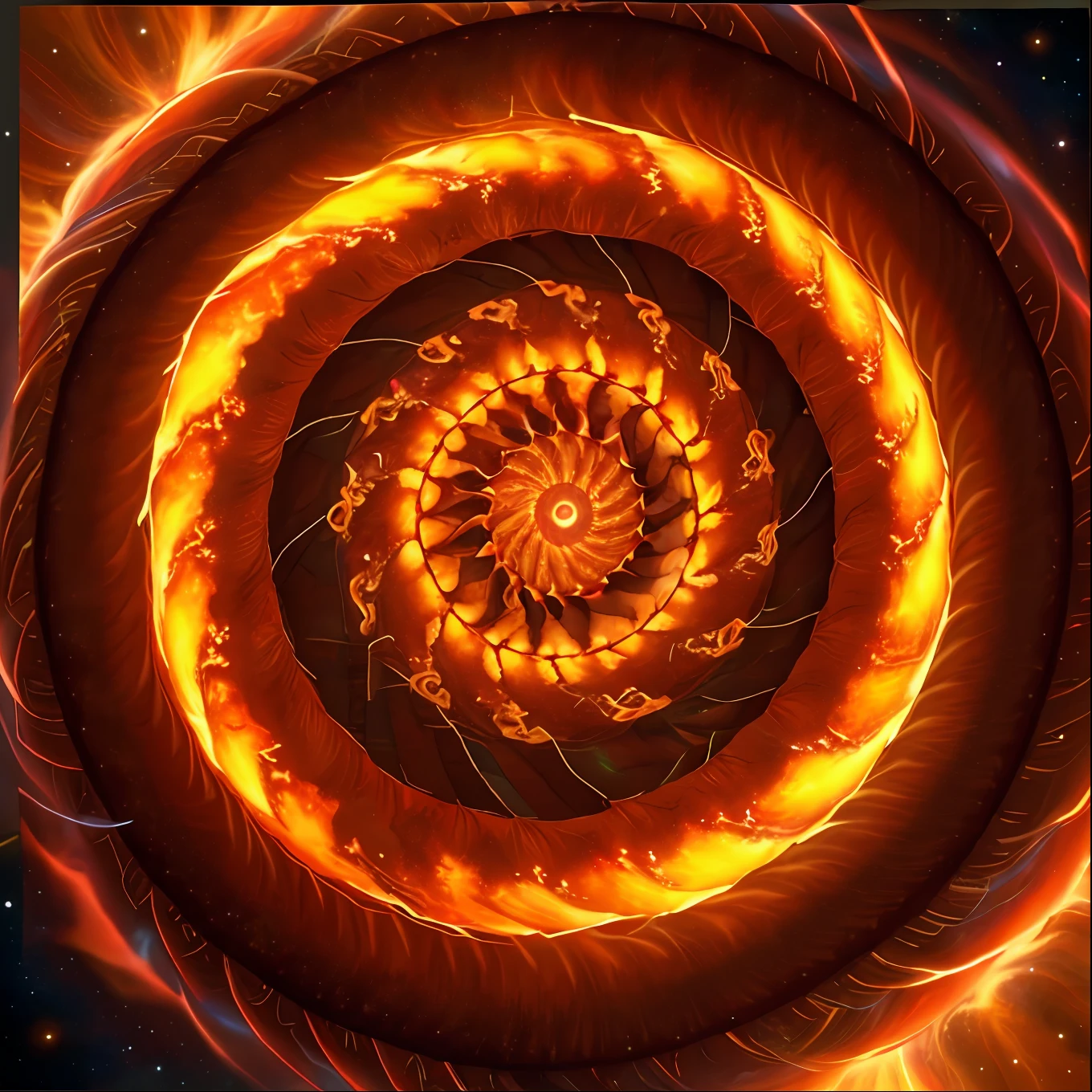 Energy vortex, brilliant, brilliant, positive energy absorption, advanced, gorgeous spiral, sun, fire