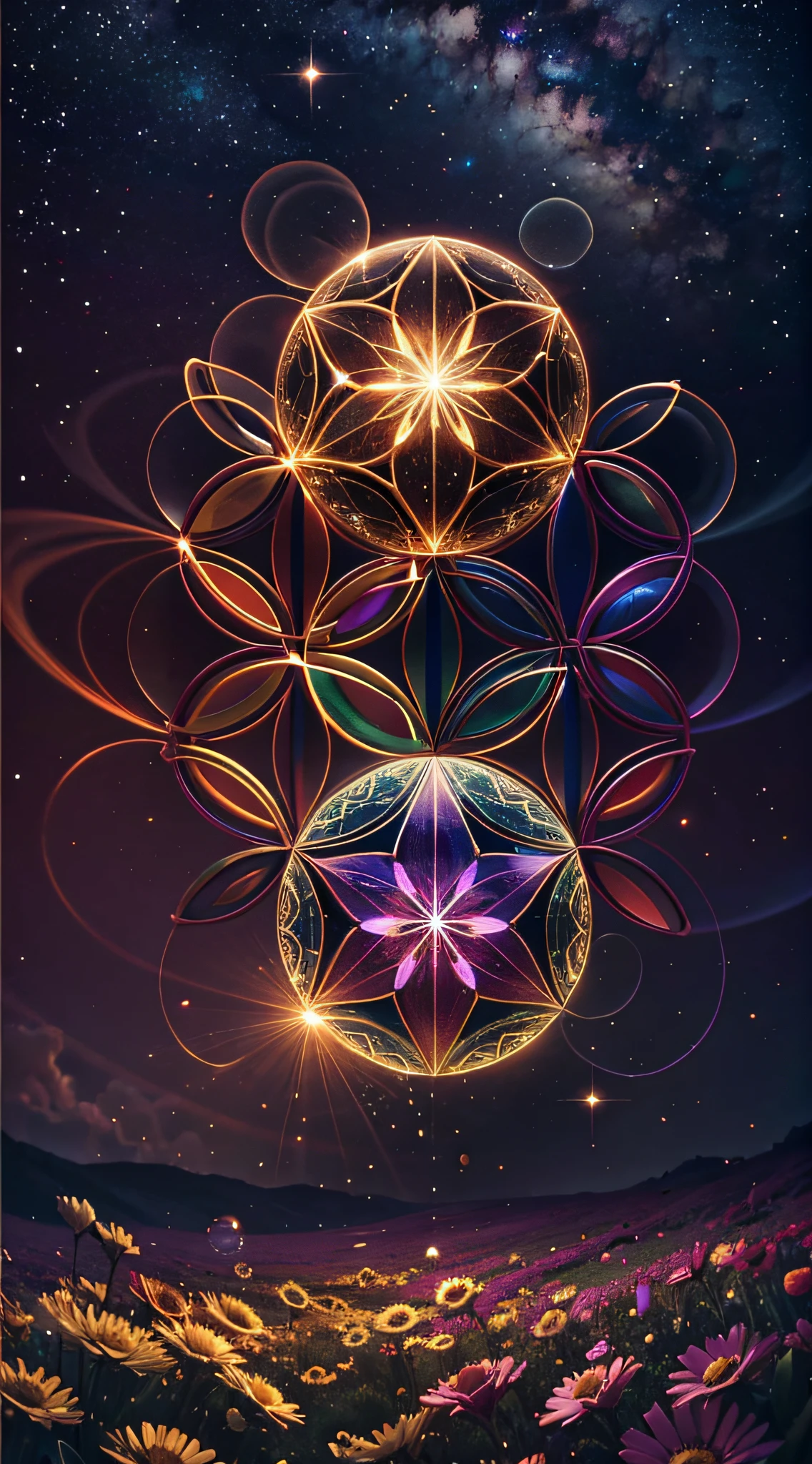 Highest image quality, ultra high definition, masterpiece, flower of life, light and shadow, particle light, particle special effects, beautiful romance, dream highest image quality, ultra high definition, masterpiece, exquisite CG, exquisite details, rich picture level, beautiful, perfect details, best quality, highest image quality, high resolution, HD, 16k, 8k, UHD, HDR, HD,--v5,--ar