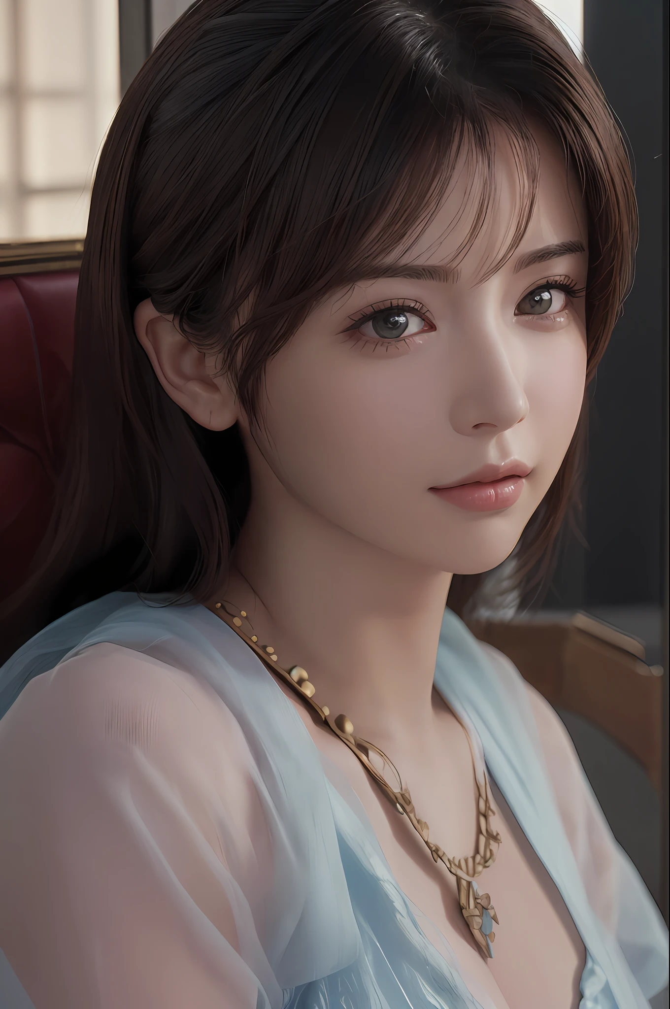 (Masterpiece: 1.3), (8k, photorealistic, RAW photo, top quality: 1.4), (1girl), beautiful face, (realistic face), beautiful hairstyle, realistic eyes, beautiful detail eyes, (realistic skin), beautiful skin, absurdity, attractive, ultra high resolution, ultra realistic, high definition, golden ratio, FF Tifa, sitting