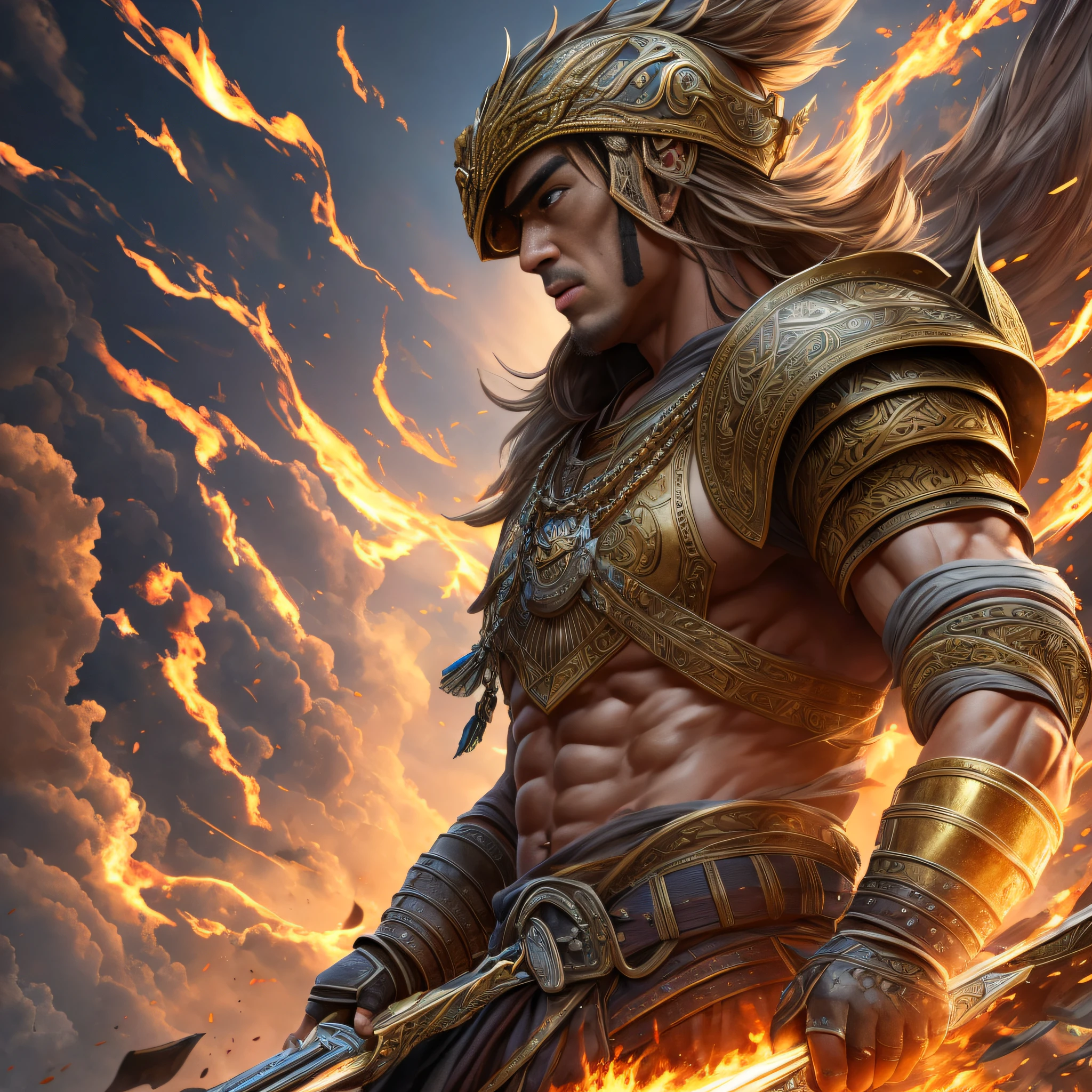 Master works, best picture quality, higher quality, high detail, super high resolution, 8k resolution, male warriors --auto --s2