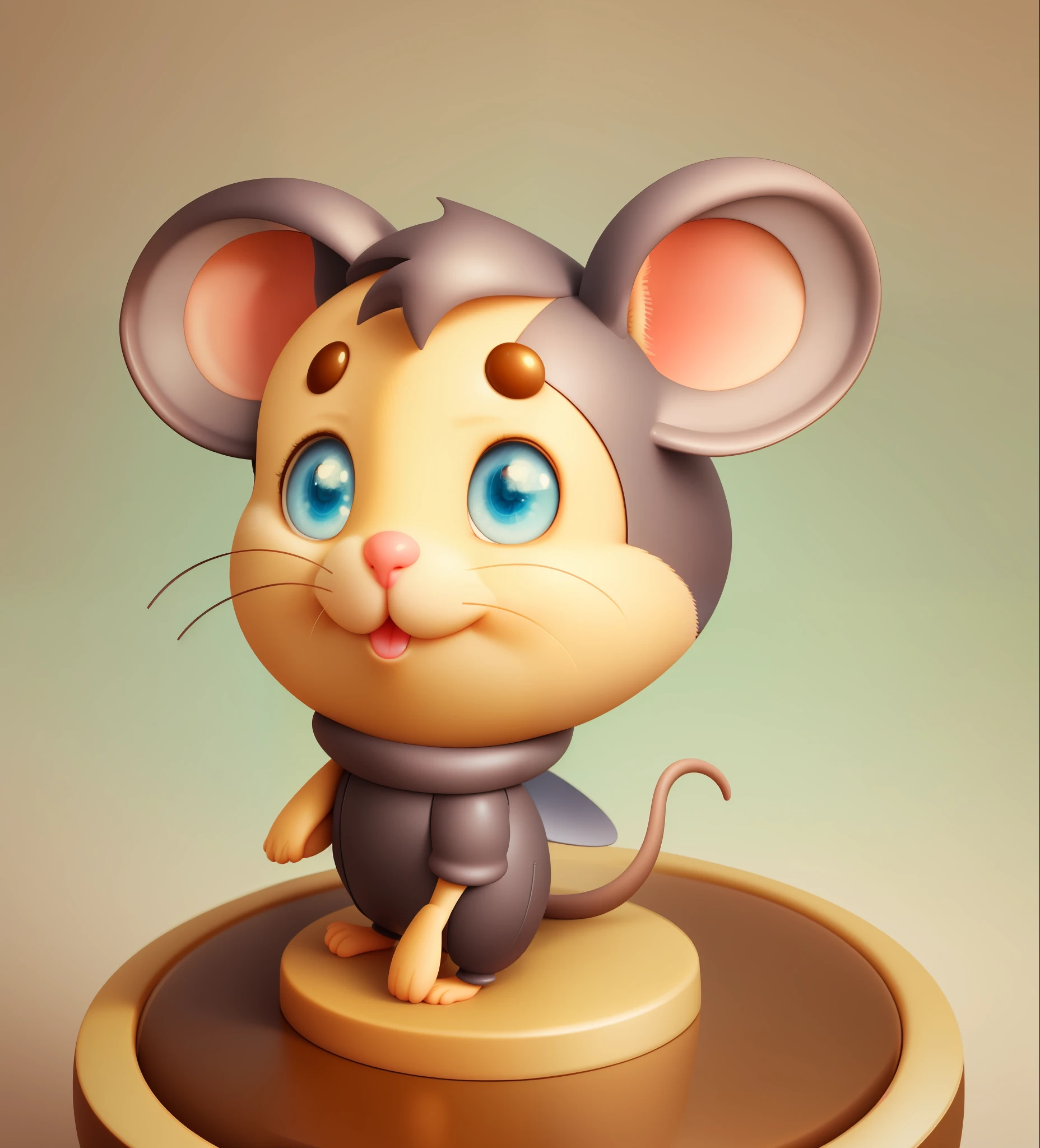 Close up of a figurine of a mouse, cute digital painting, cute 3D rendering, cute detailed digital art, disney art style, cute digital art, 3d rendering stylization, disney rendering, disney style art, disney art style, disney animation style, stylized 3D