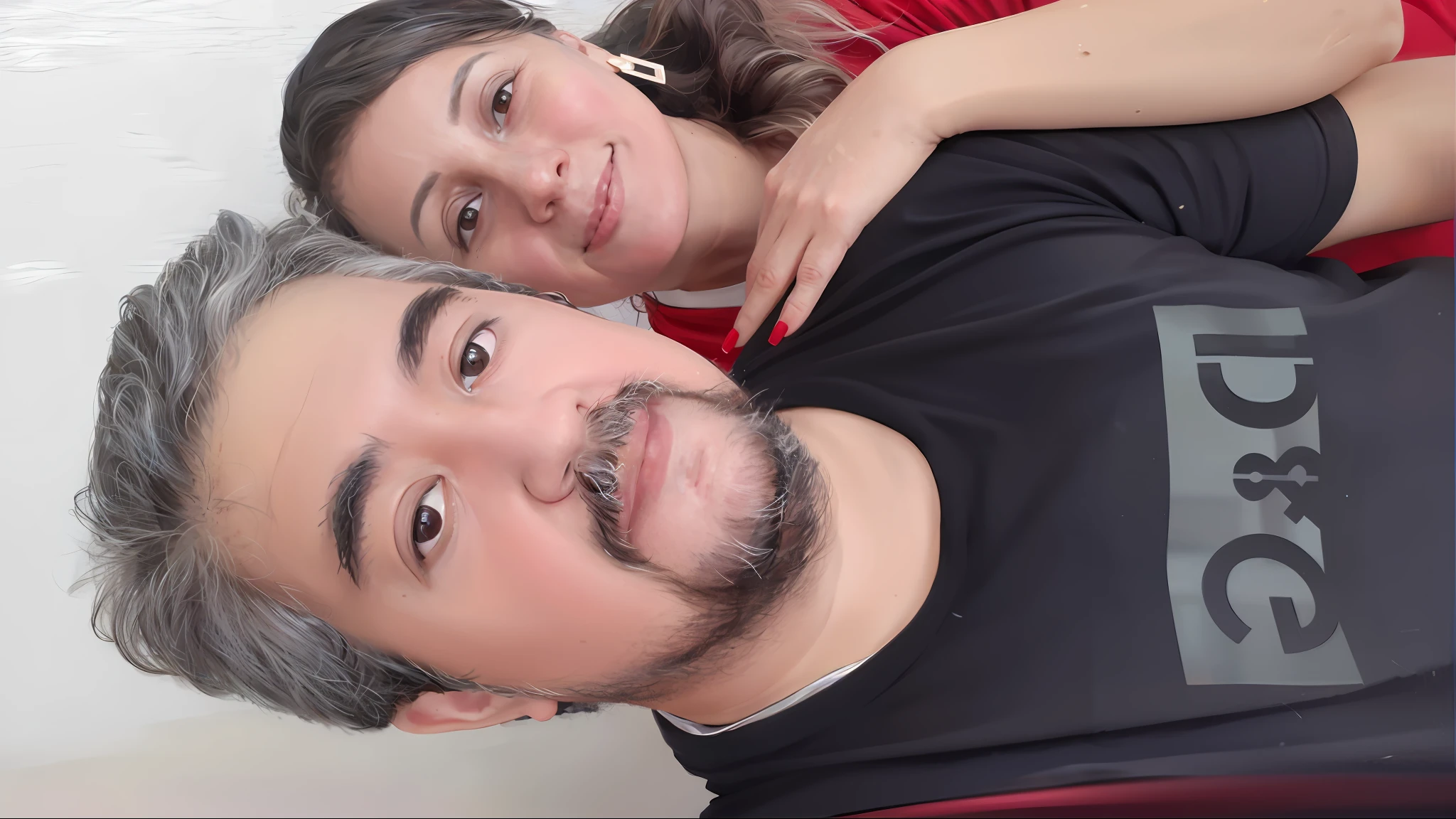 there is a man and woman that are posing for a picture, momma and papa, by Nándor Katona, 8k selfie photograph, profile image, very very low quality picture, portrait shot 8 k, frontal picture, portrait of two people, 4k post, 4 k post, foto realista, lovingly looking at camera, muy definido