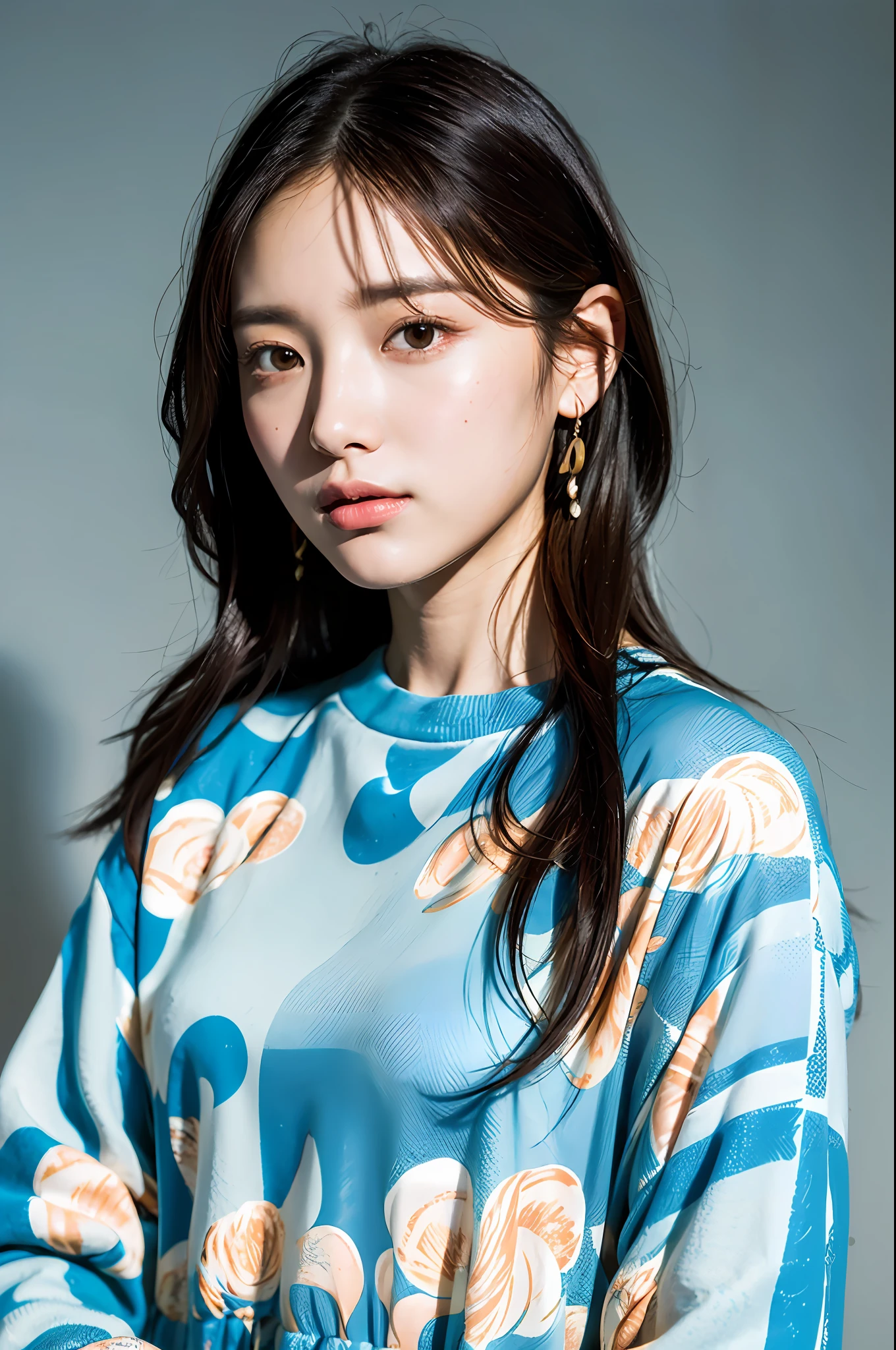 (masterpiece:1.1), (best quality:1.1), highly detailed, {highres}, {an extremely delicate and beautiful},(ultra detailed),(disheveled hair),(illustration),(dynamic angle), (1girl), (Fashionable clothing), standing,Fashion model,looking at viewer, (interview), (simple background),,beautifuldetailedeyes,delicate beautiful face,Floating,(high saturation),(colorful splashes),colorful bubble,(shining),(beautifuldetailed Light and shadow) ,