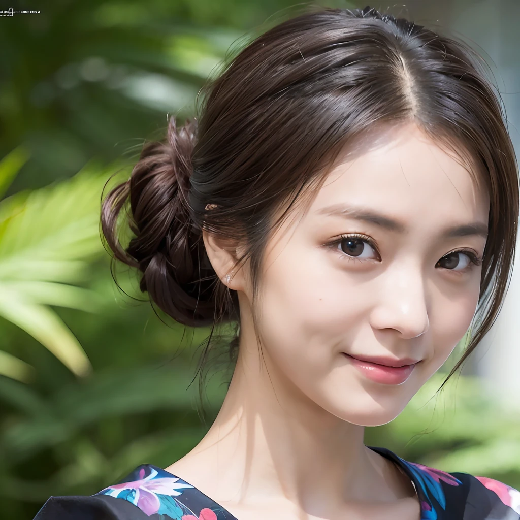(Masterpiece:1.3), (8K, Photorealistic, RAW Photos, Best Quality: 1.4), Japan People, (1 Girl), Beautiful Face, (Realistic Face), (Hair Up: 1.3), , Black Yukata, Shoulders Protruding, Full Body, Beautiful Hairstyle, Realistic Eyes, Beautiful Eyes, (Realistic Skin), Beautiful Skin, Attractive, Ultra High Definition, Golden Ratio, Fatal Face, Smile, Standing,