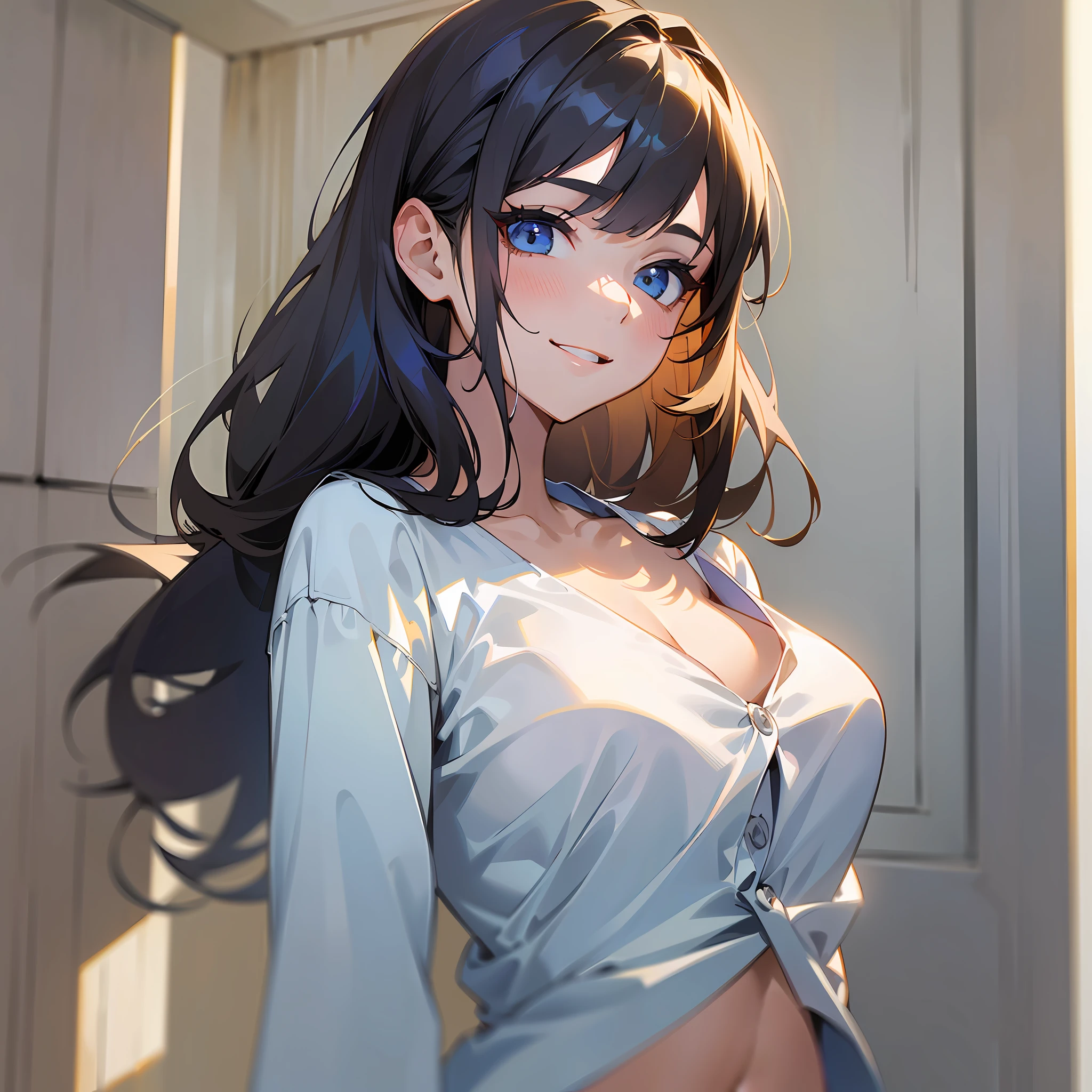 ((Best Quality, 8K, Masterpiece: 1.3)), 1girl, Slim Abs Beauty: 1.3, (Casual hairstyle, No big breasts: 1.2), White shirt: 1.1, Super fine face, Delicate eyes, Double eyelids, smile, outdoors --auto --s2