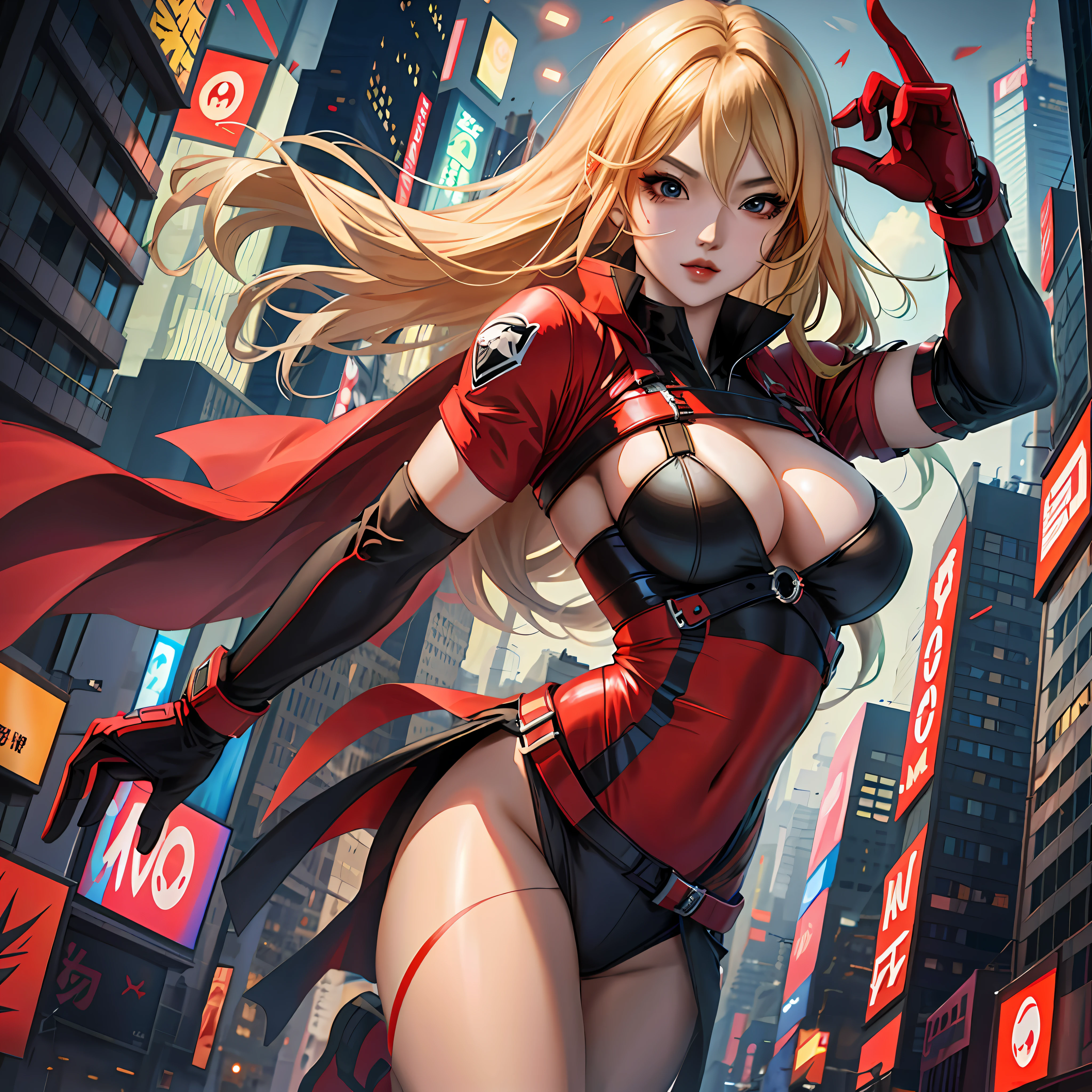 anime girl in a red and black outfit posing in a city, extremely detailed artgerm, ig model | artgerm, style artgerm, ross tran 8 k, artgerm on artstation pixiv, range murata and artgerm, badass anime 8 k, artgerm. anime illustration, anime style 4 k, artgerm style