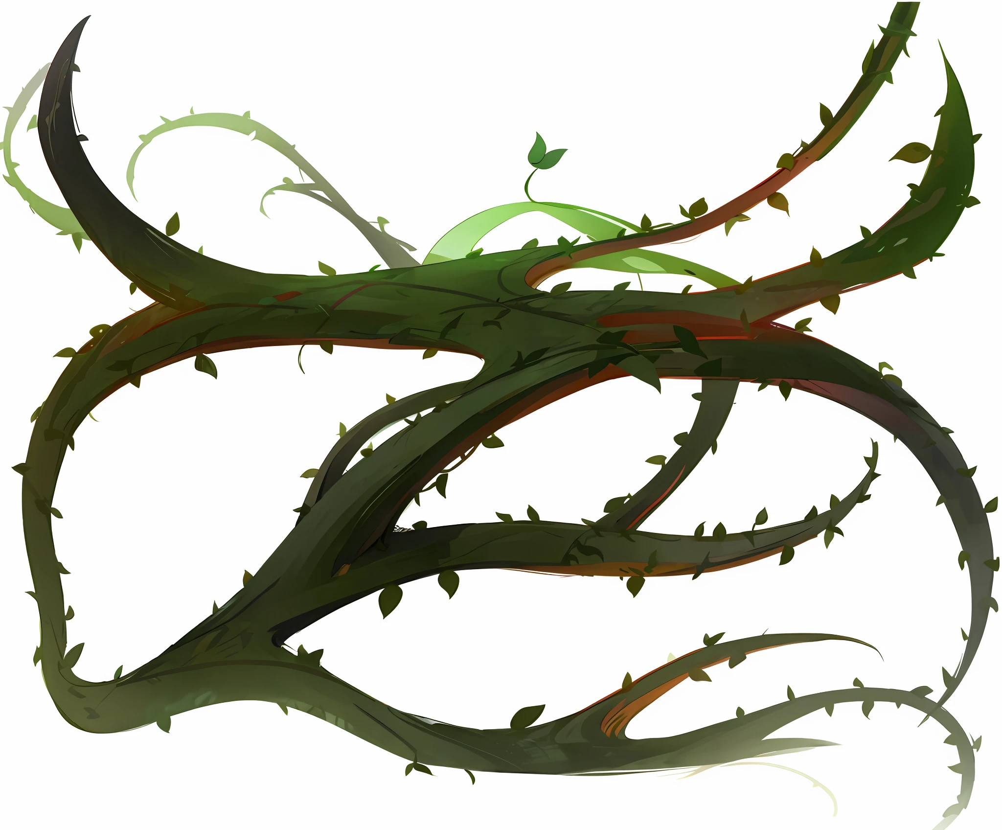 Surrounded by vines,