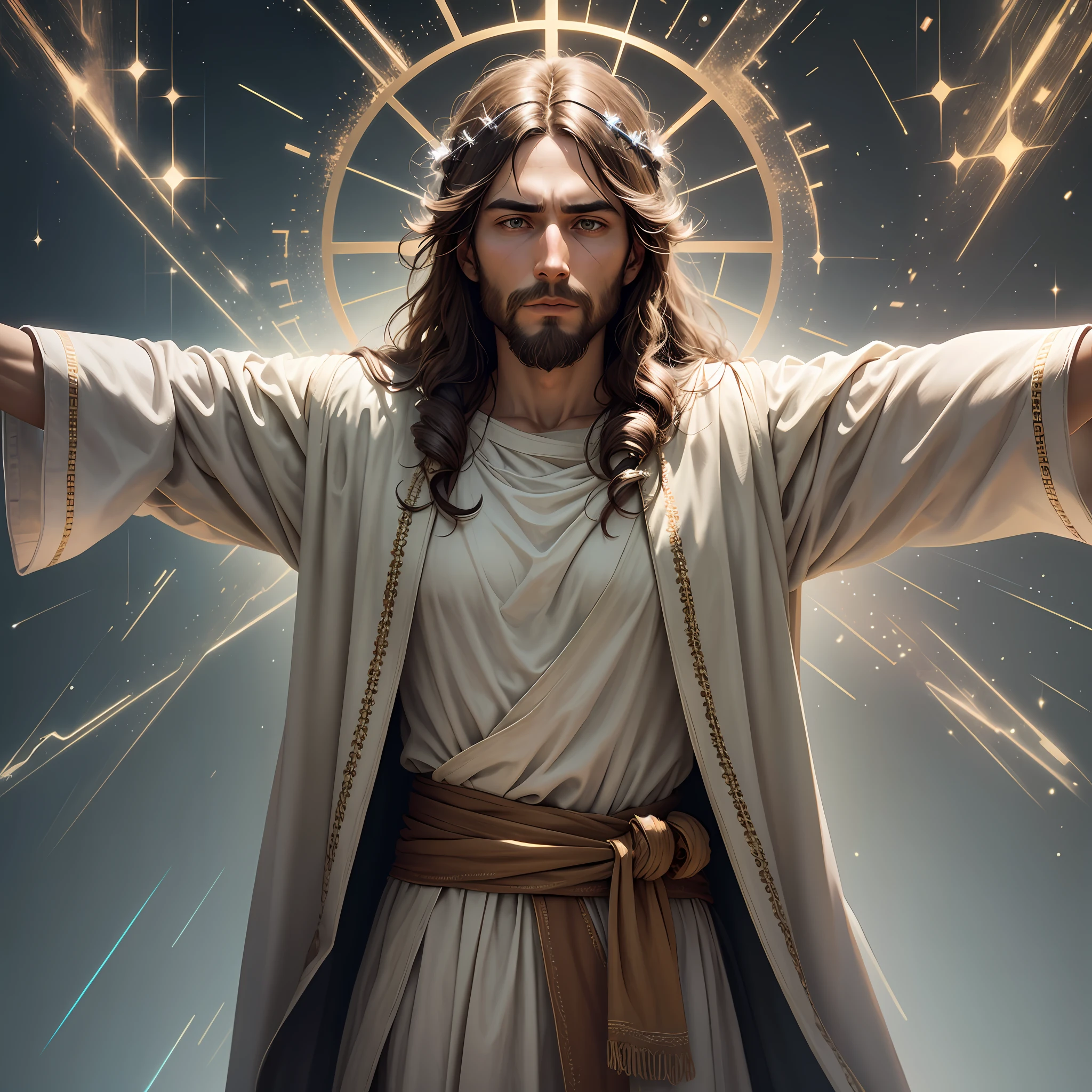 Jesus Christ, Effects, Epic Representation, Clear Background, Lights, Gospel, Biblical Representation --auto --s2